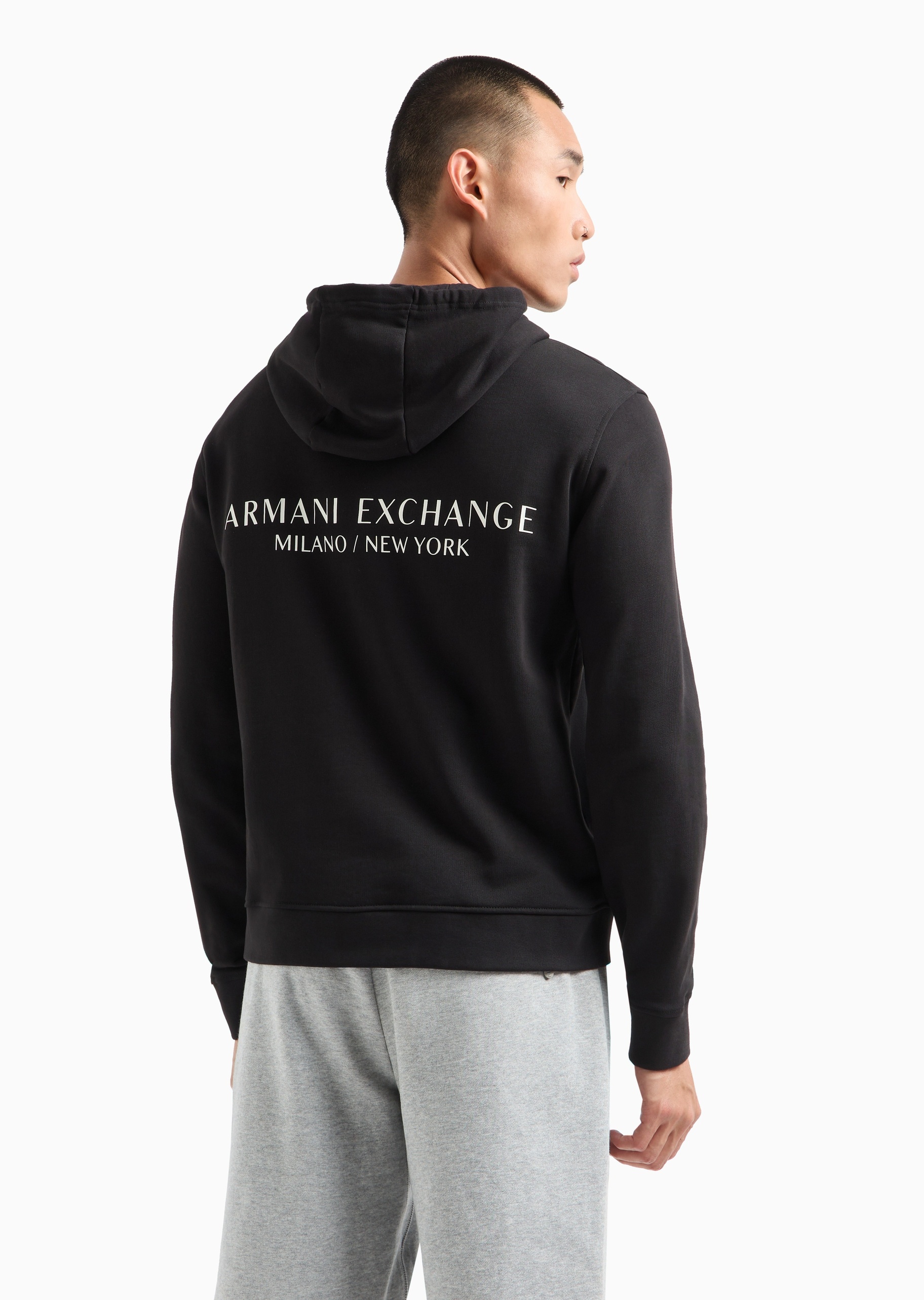 ARMANI EXCHANGE 男士全棉合身长袖连帽落肩休闲简约卫衣