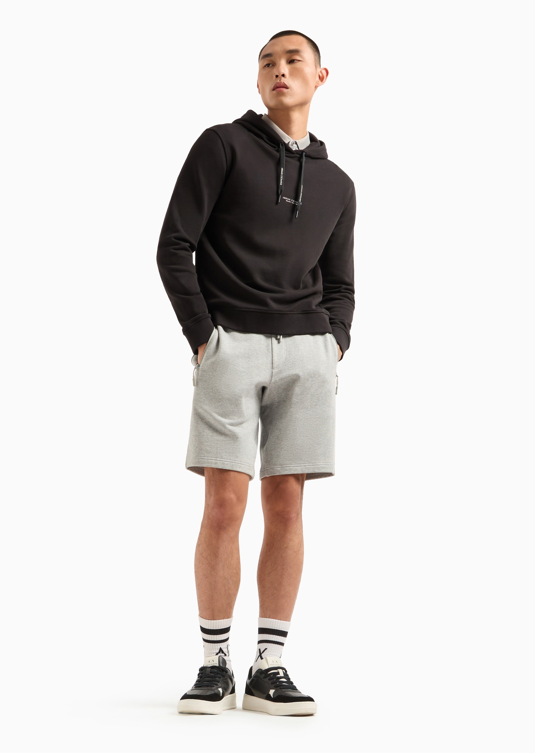 ARMANI EXCHANGE 男士全棉合身长袖连帽落肩休闲简约卫衣