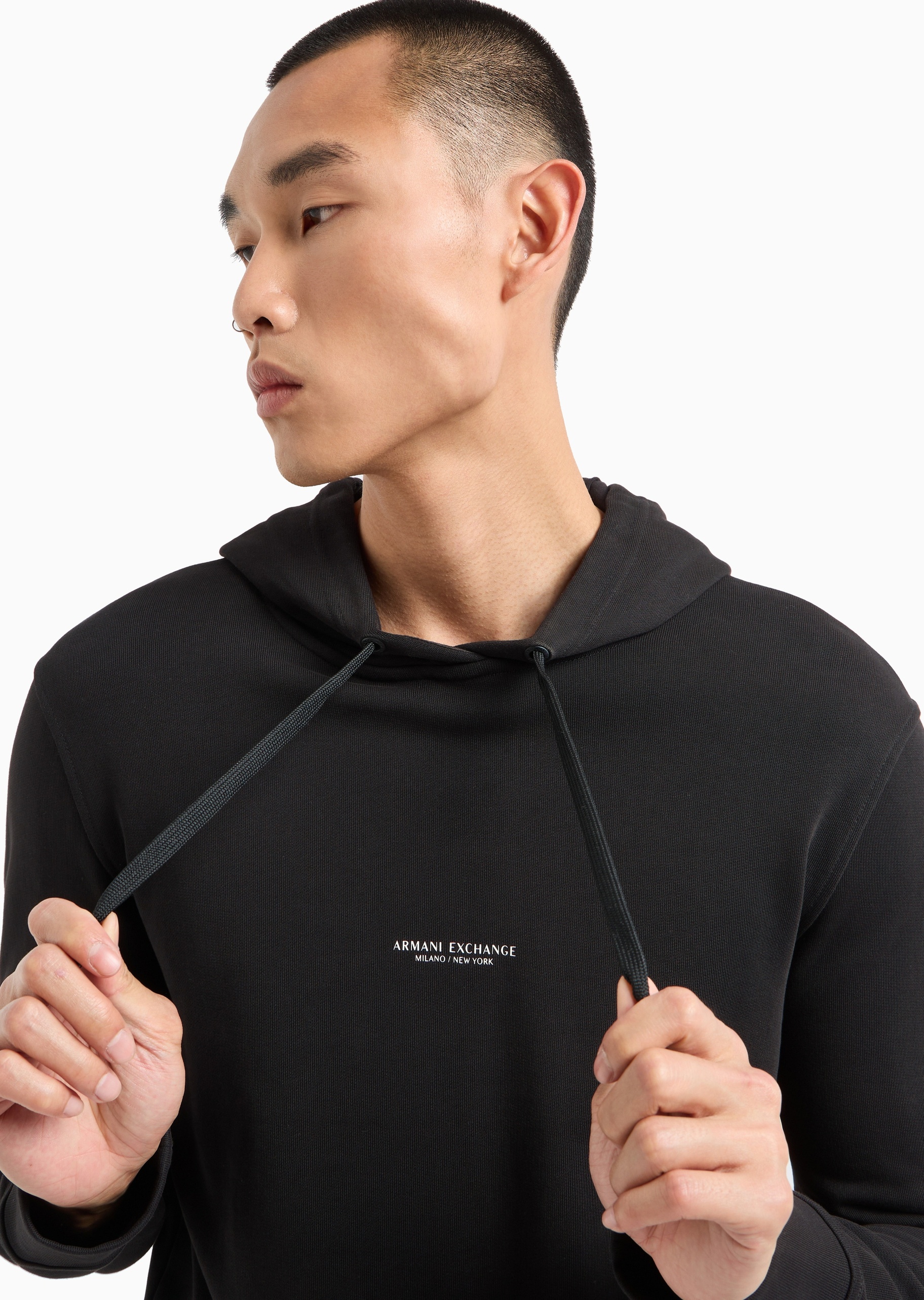 ARMANI EXCHANGE 男士全棉合身长袖连帽落肩休闲简约卫衣