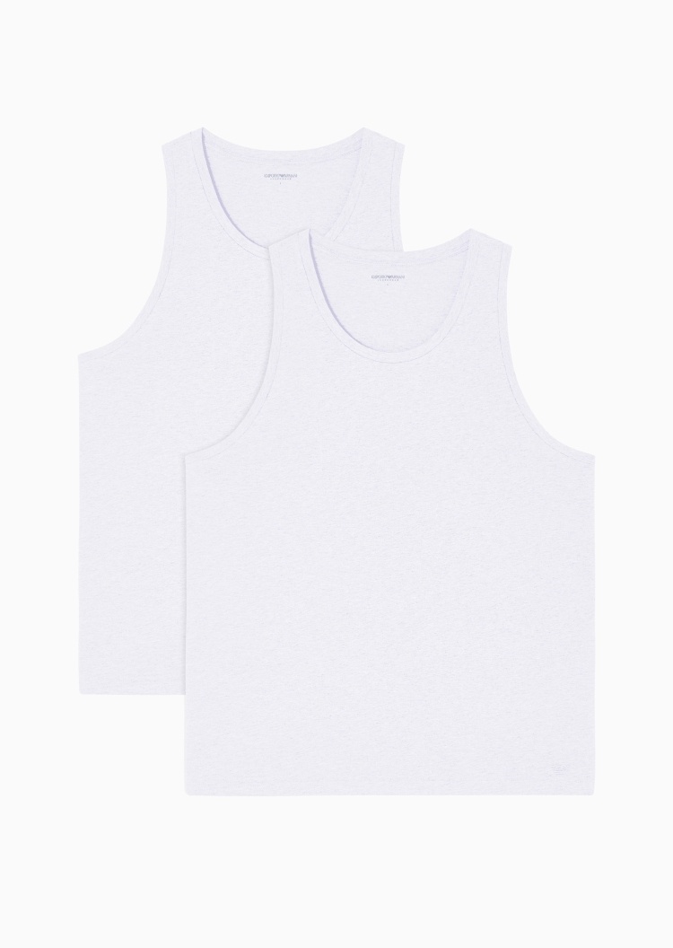 Emporio Armani 男士纯棉无袖圆领两件装家居背心套装