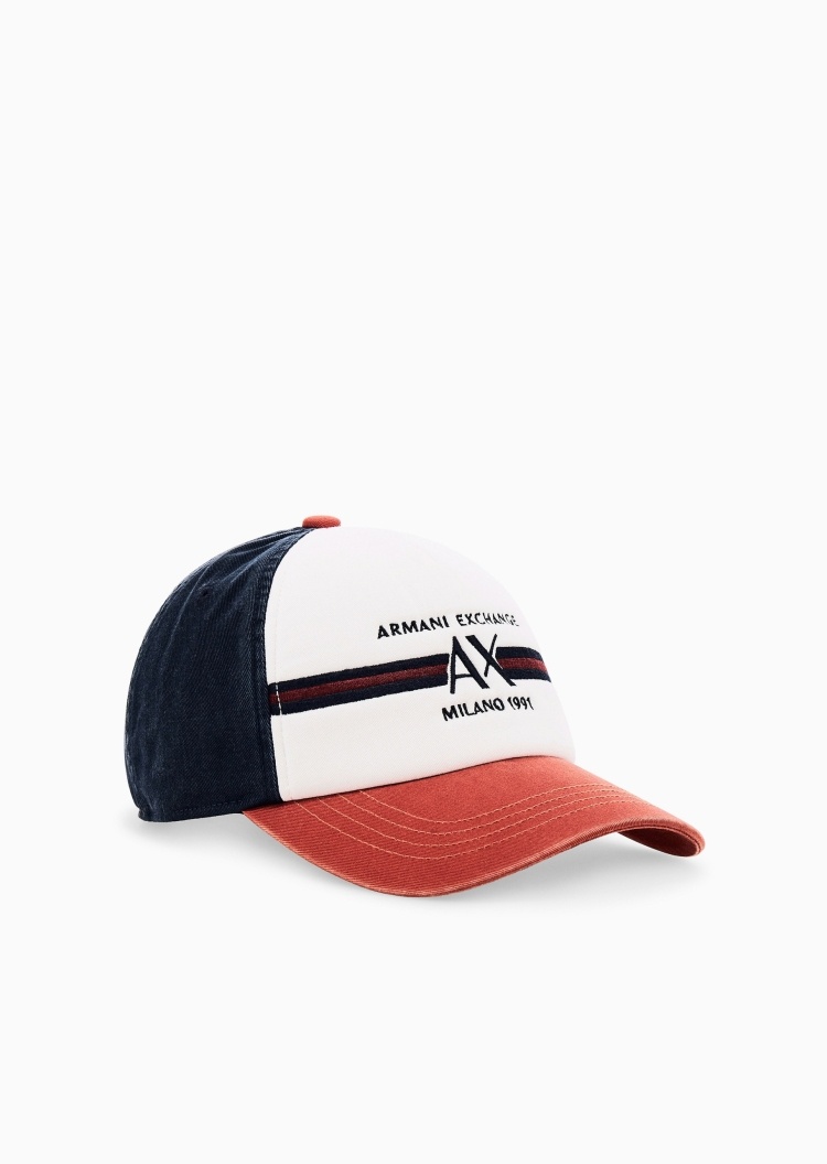 ARMANI EXCHANGE 男士圆顶宽帽檐出游休闲棒球鸭舌帽