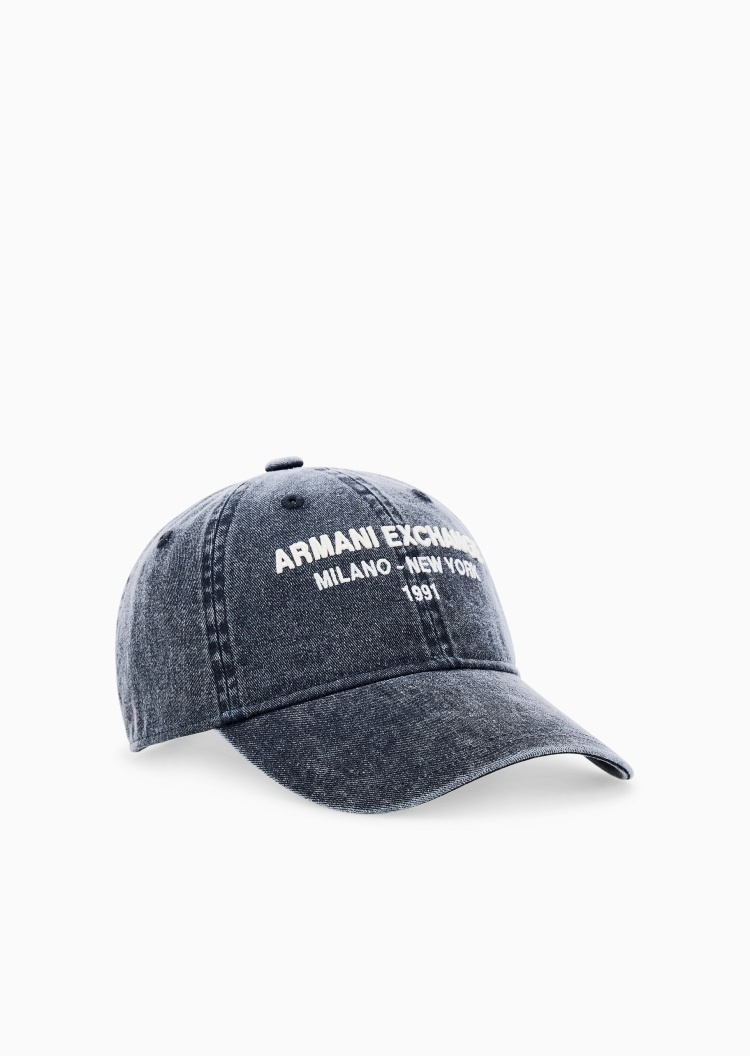 ARMANI EXCHANGE 男士纯棉牛仔宽帽檐出游休闲棒球鸭舌帽