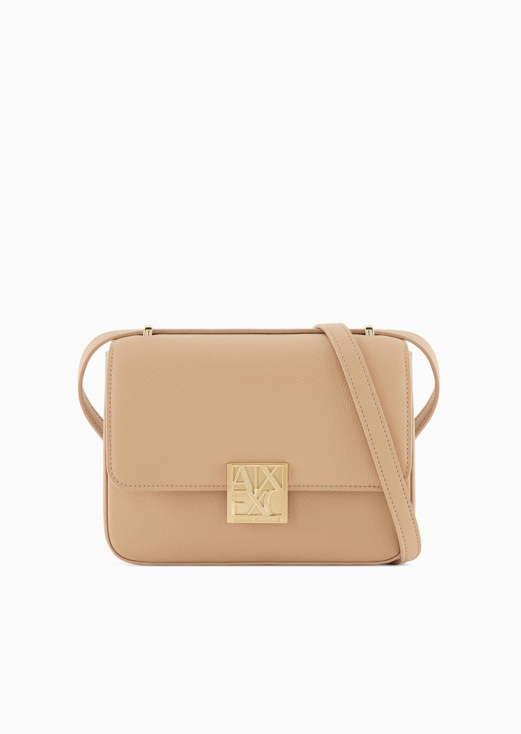 ARMANI EXCHANGE 女士翻盖长方形可调节肩带单肩斜挎包