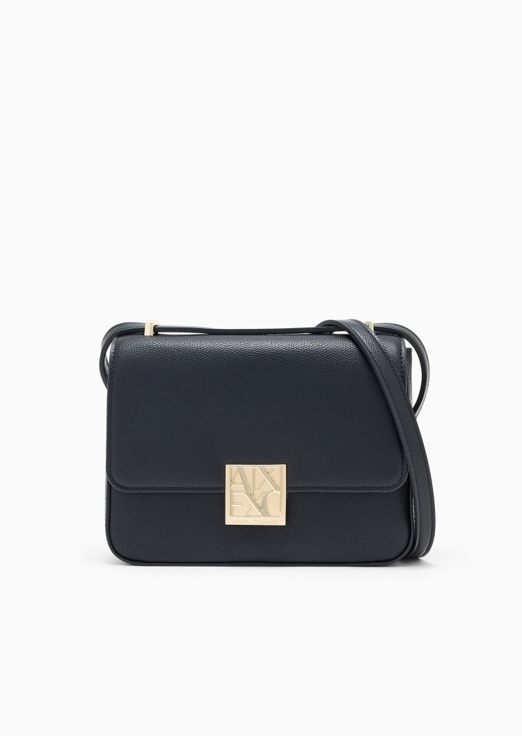 ARMANI EXCHANGE 女士翻盖长方形可调节肩带单肩斜挎包