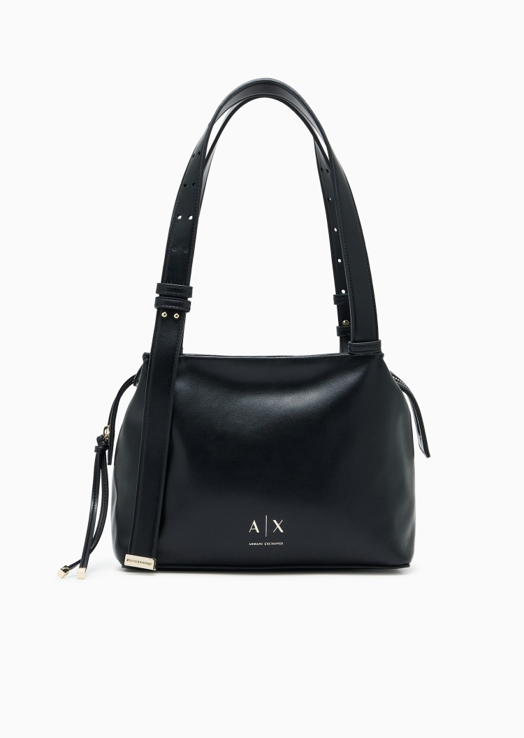 ARMANI EXCHANGE 女士拉链可调节肩带休闲都市单肩托特包