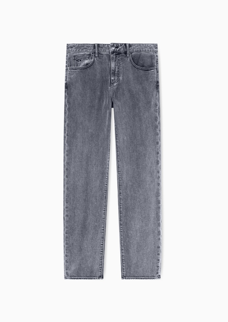 ARMANI EXCHANGE 男士微弹低腰直筒水洗复古牛仔裤