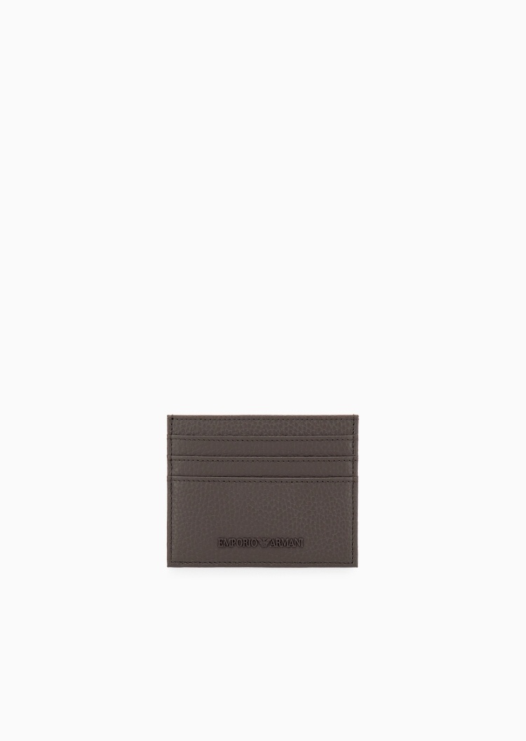 Emporio Armani 男士牛皮革荔枝纹多卡位轻便卡包证件收纳包
