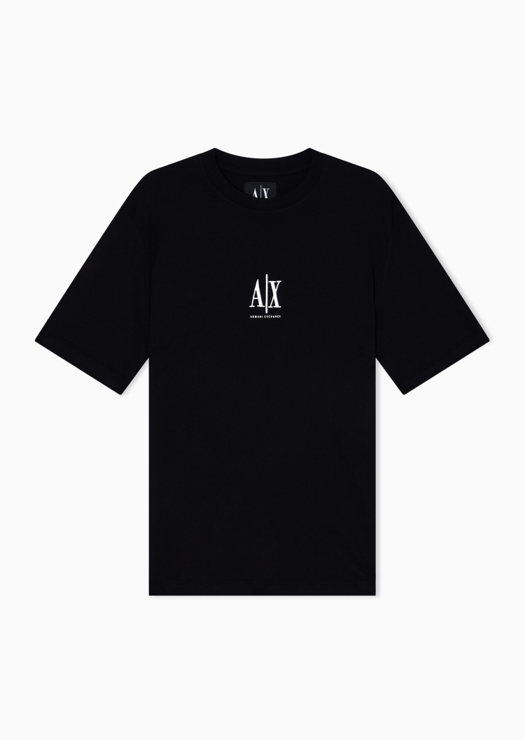 ARMANI EXCHANGE 男士纯棉宽松短袖圆领标识刺绣T恤