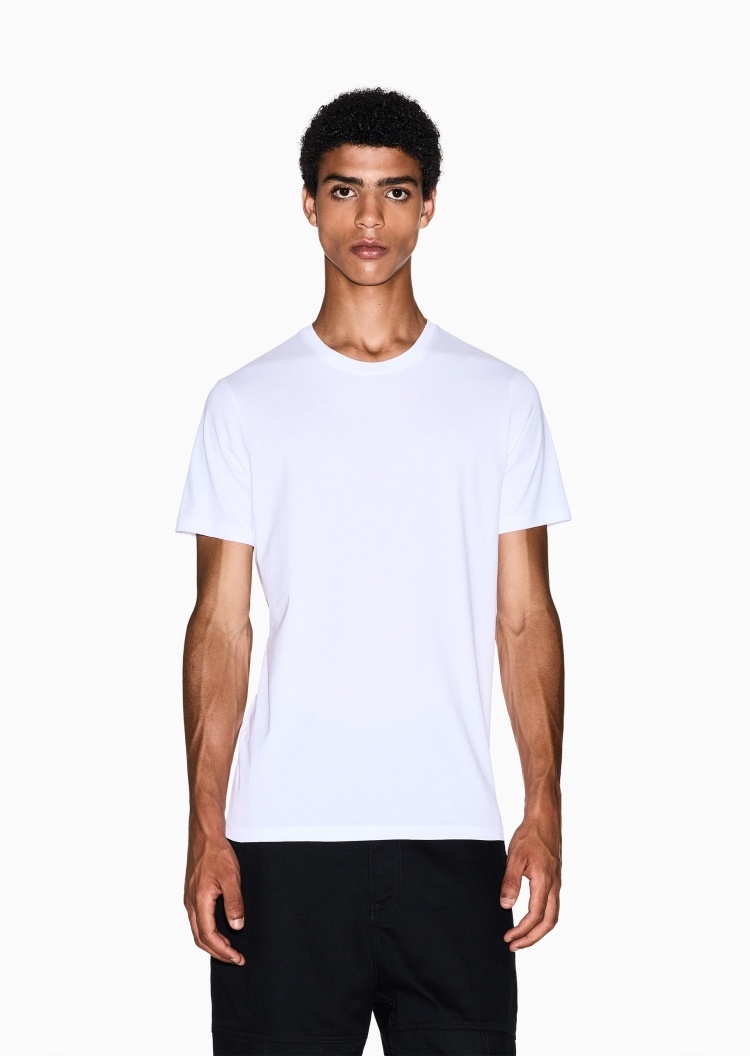 ARMANI EXCHANGE 男士全棉修身短袖圆领纯色简约T恤
