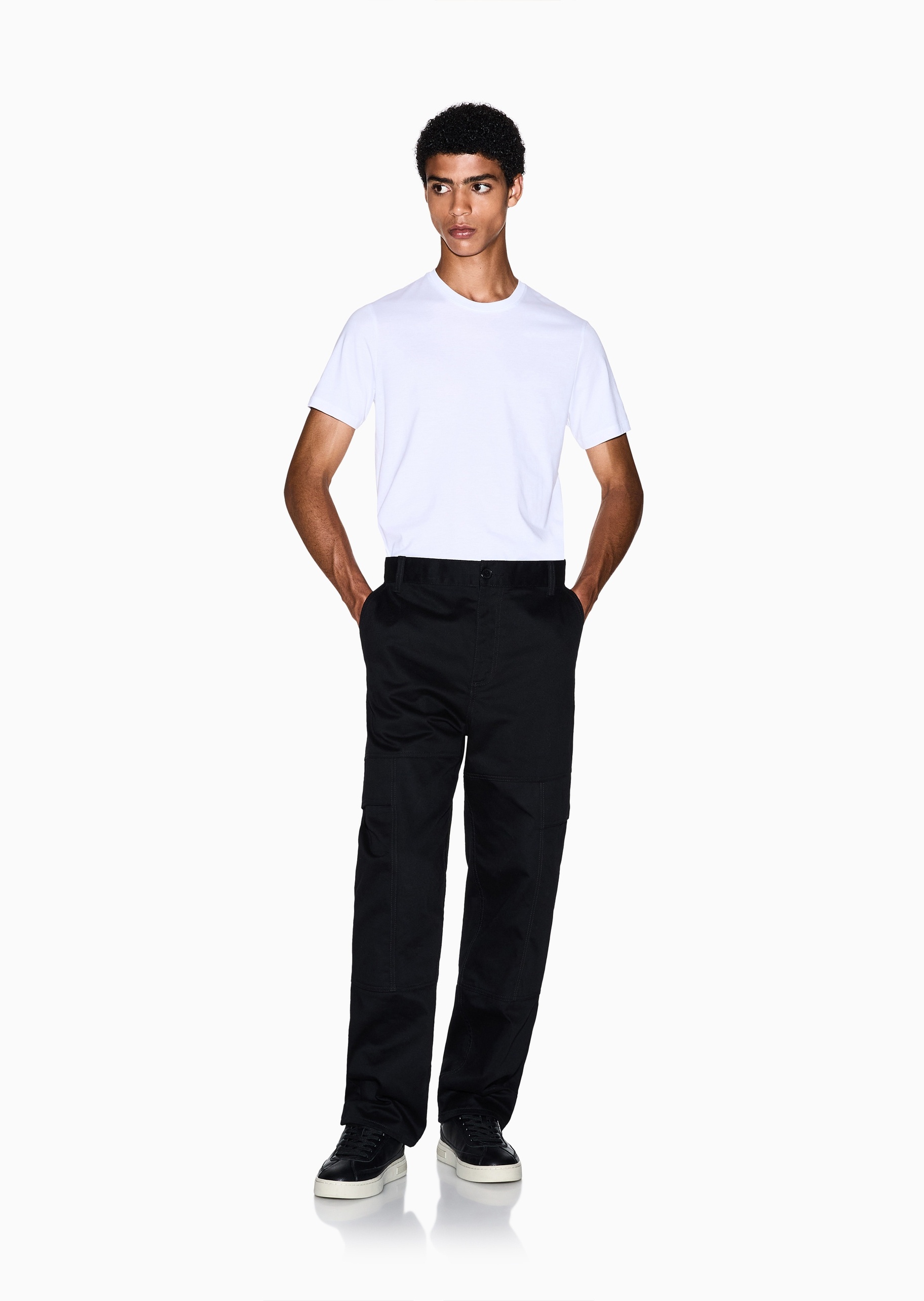 ARMANI EXCHANGE 男士全棉修身短袖圆领纯色简约T恤