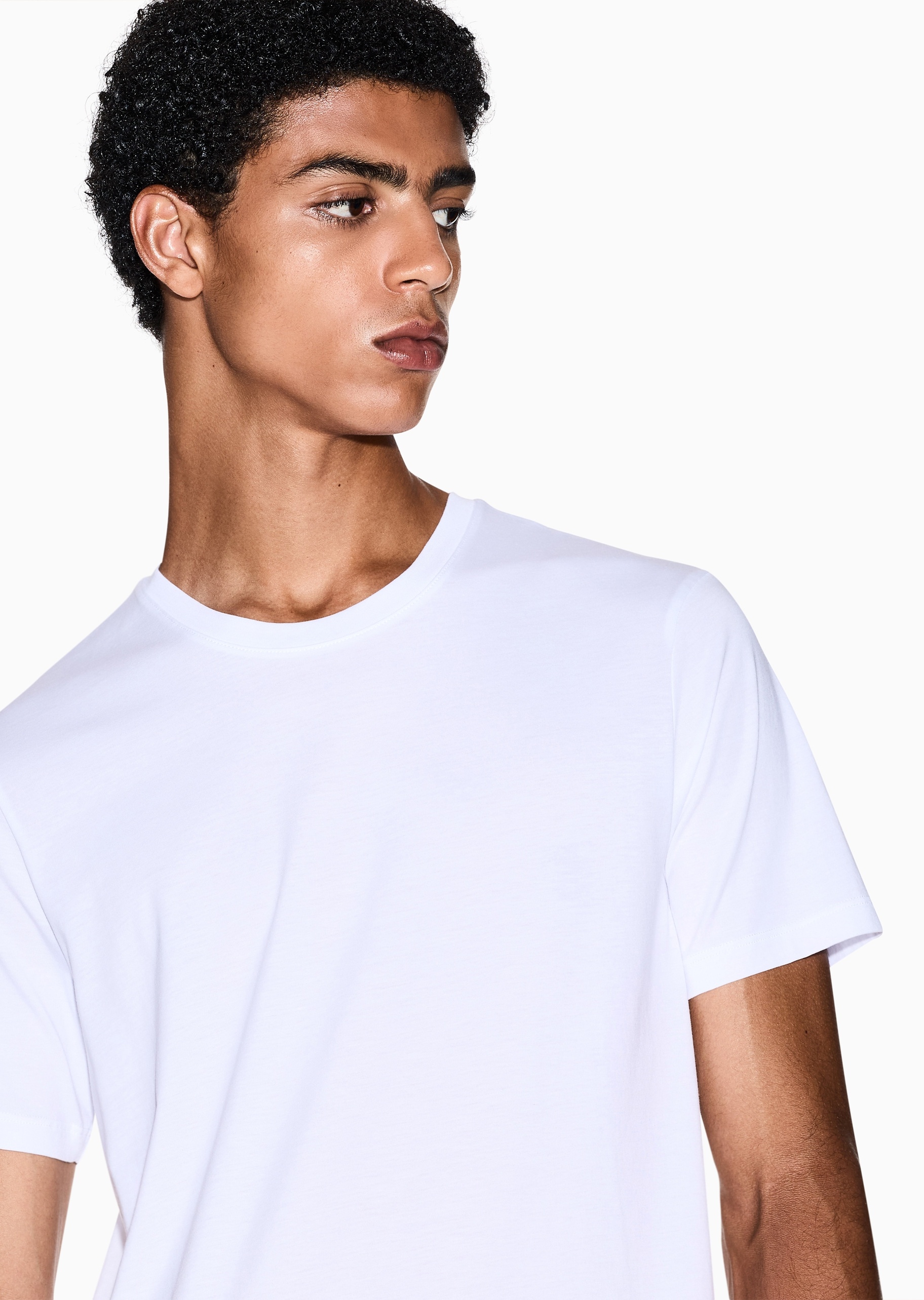ARMANI EXCHANGE 男士全棉修身短袖圆领纯色简约T恤