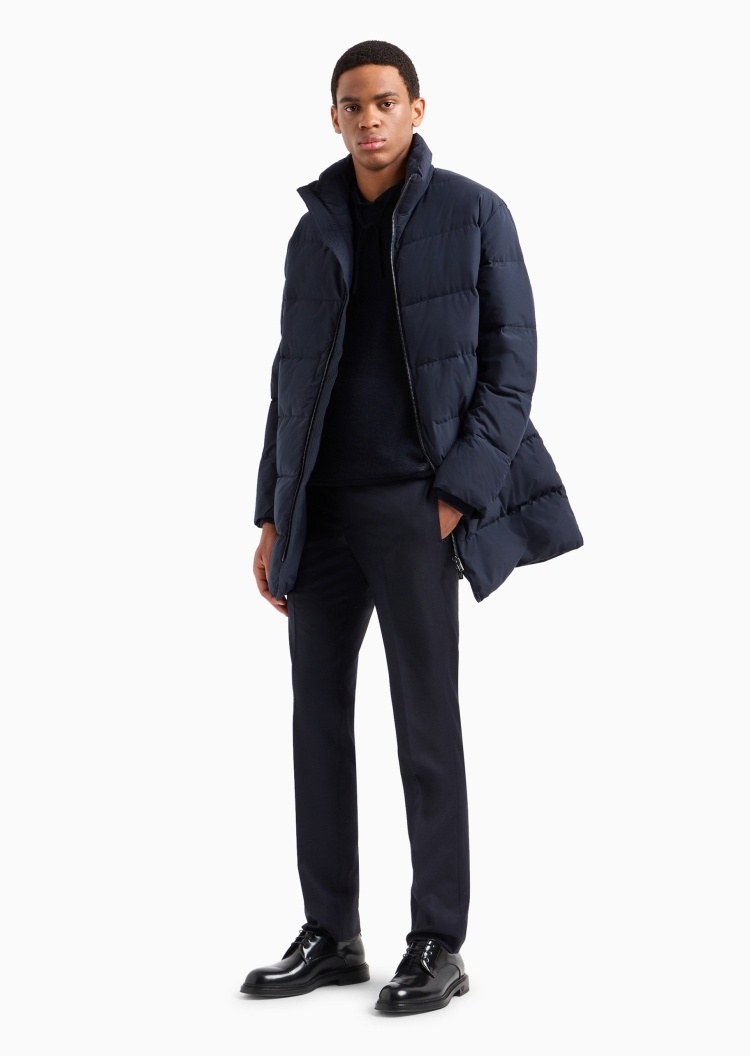 Emporio Armani 男士中长款加厚面包服防寒羽绒服