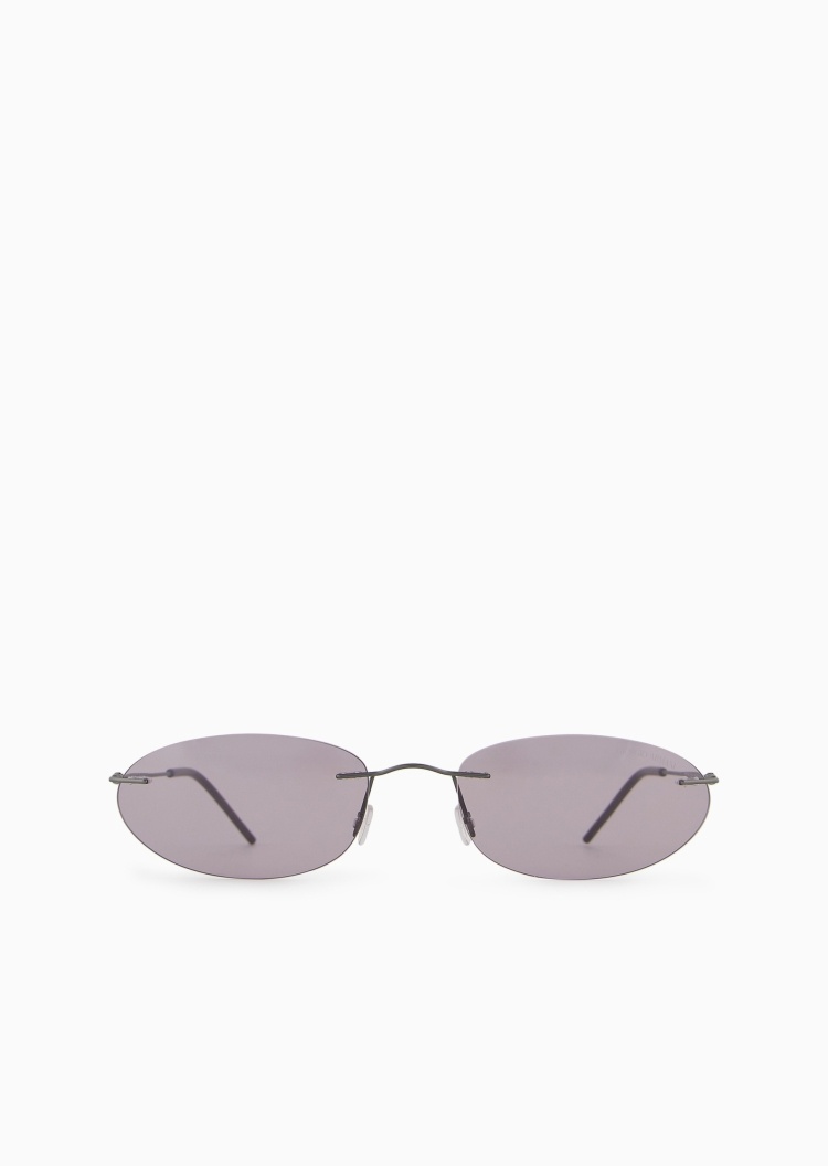 Giorgio Armani 女士椭圆形无框优雅知性太阳眼镜