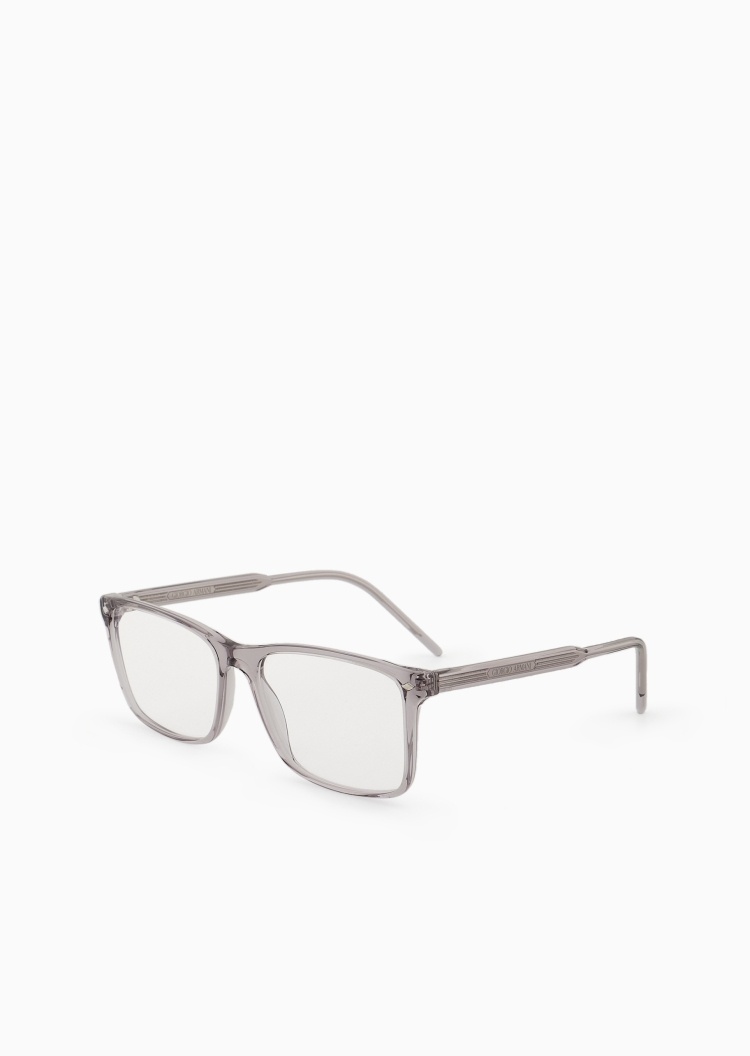 Giorgio Armani 男士透明感矩形边框可配度数光学眼镜
