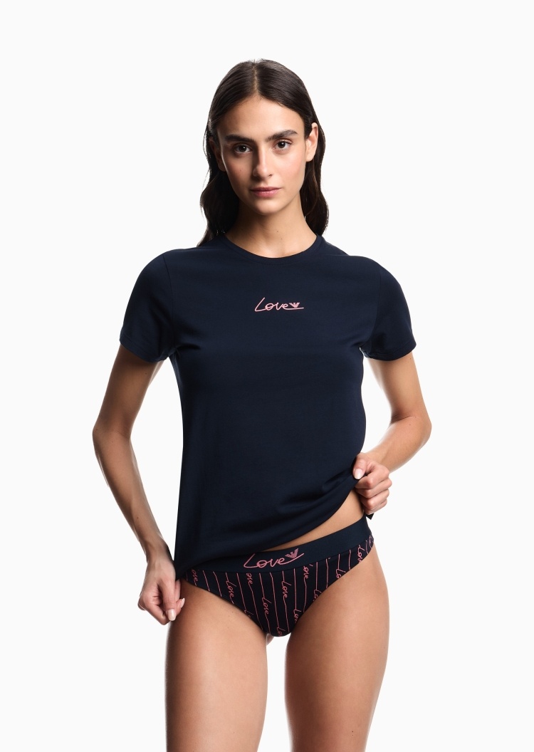 Emporio Armani 女士纯棉高叉三角两条装性感内裤套装