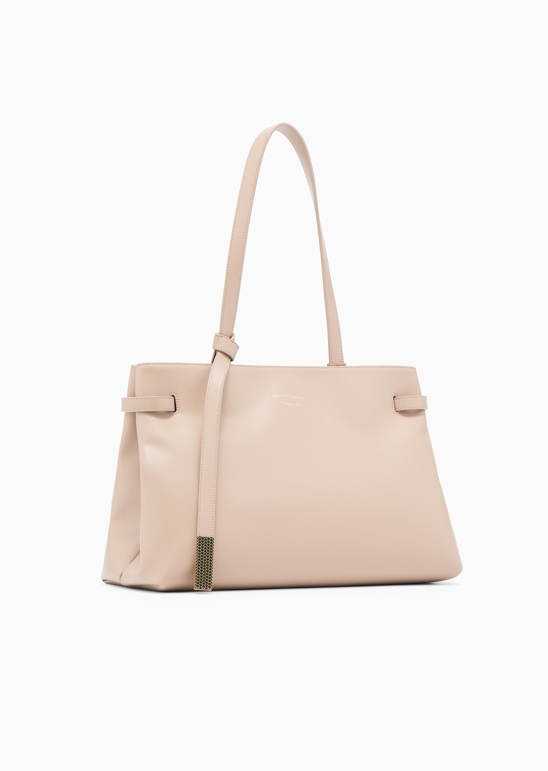 Emporio Armani 女士大容量磁扣梯形拉链内袋单肩通勤手提包