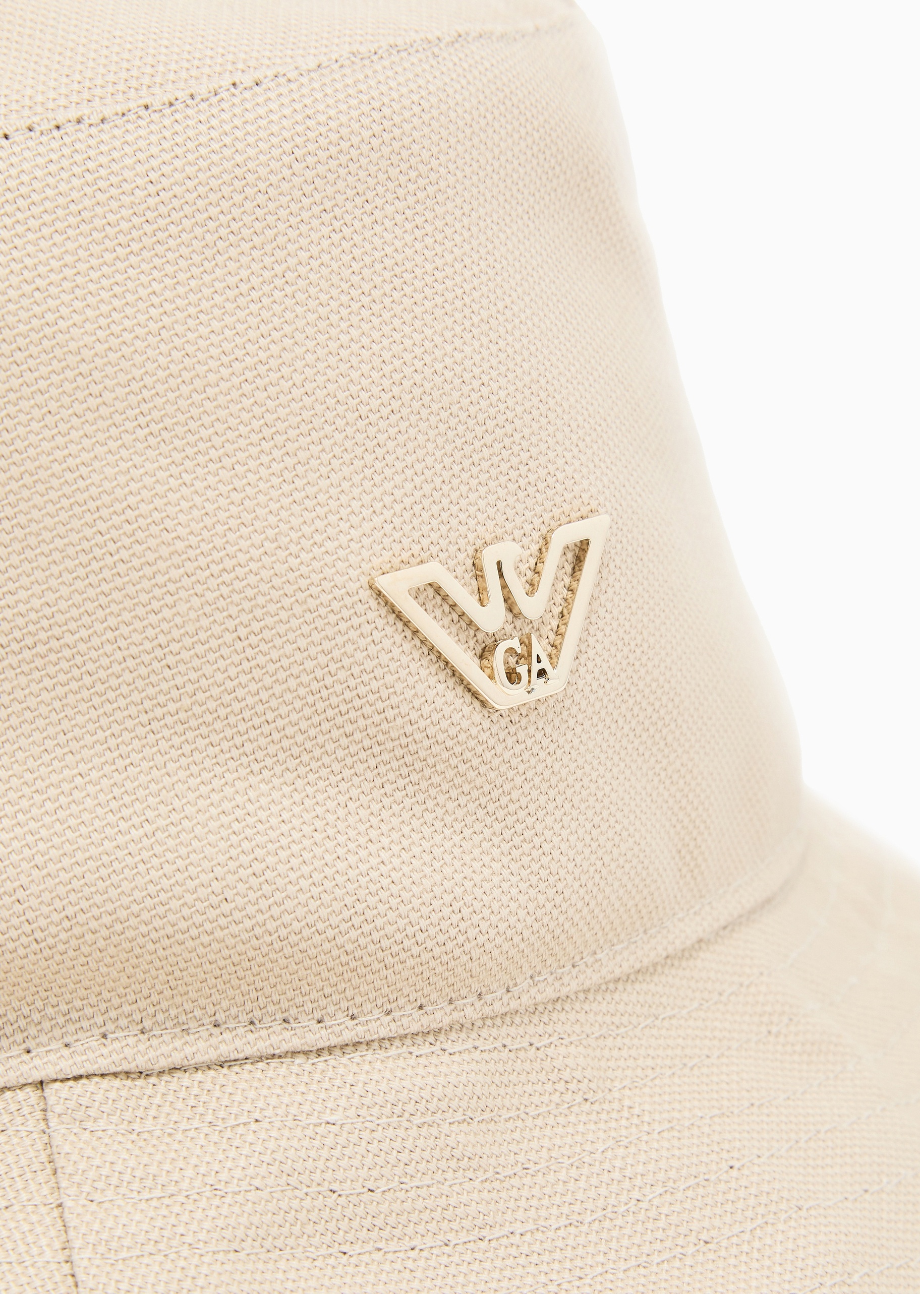 Emporio Armani 女士纯棉平顶宽檐镂空鹰标休闲钟形帽