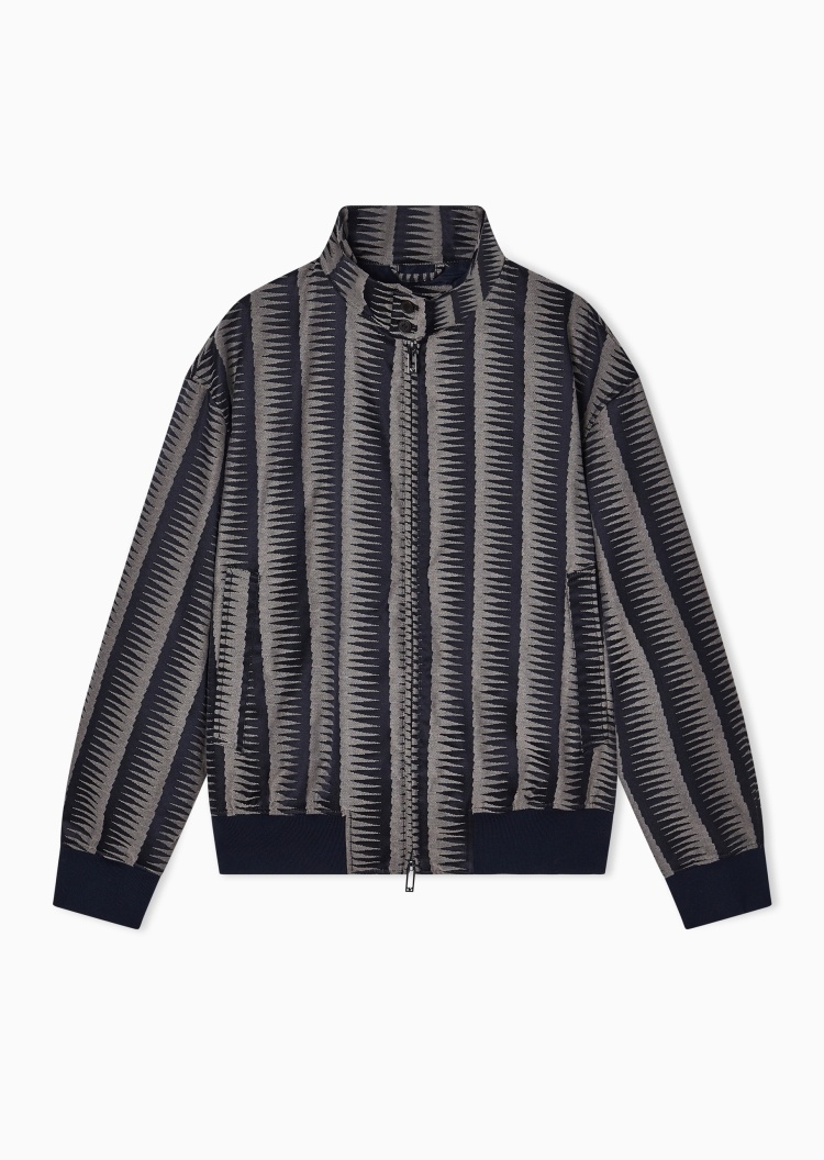 Emporio Armani 男士长袖立领拉链门襟休闲复古夹克