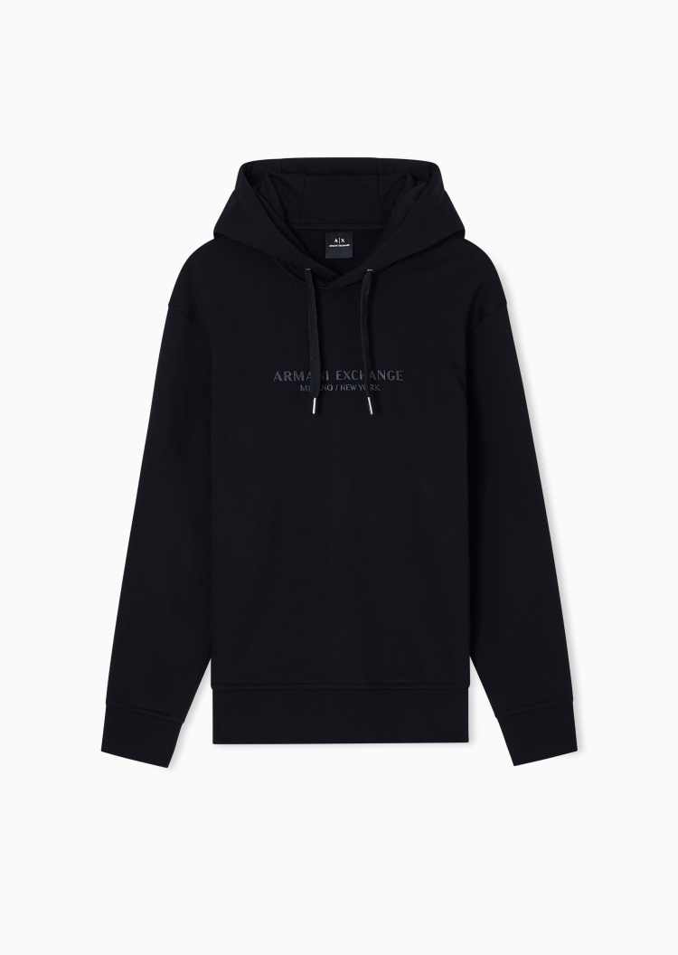 ARMANI EXCHANGE 男士连帽套头宽松印花重磅运动风卫衣