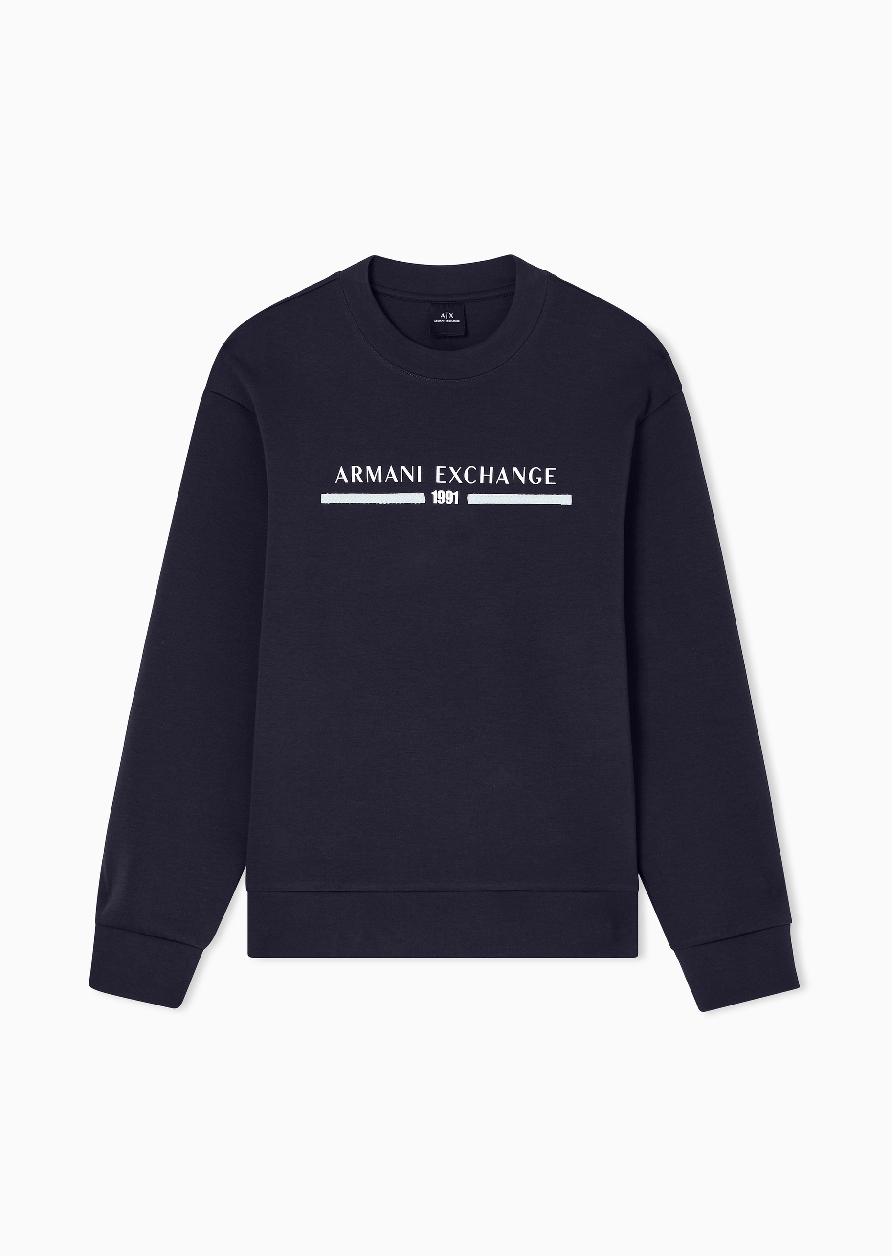 ARMANI EXCHANGE 男士套头宽松运动风重磅情侣圆领卫衣