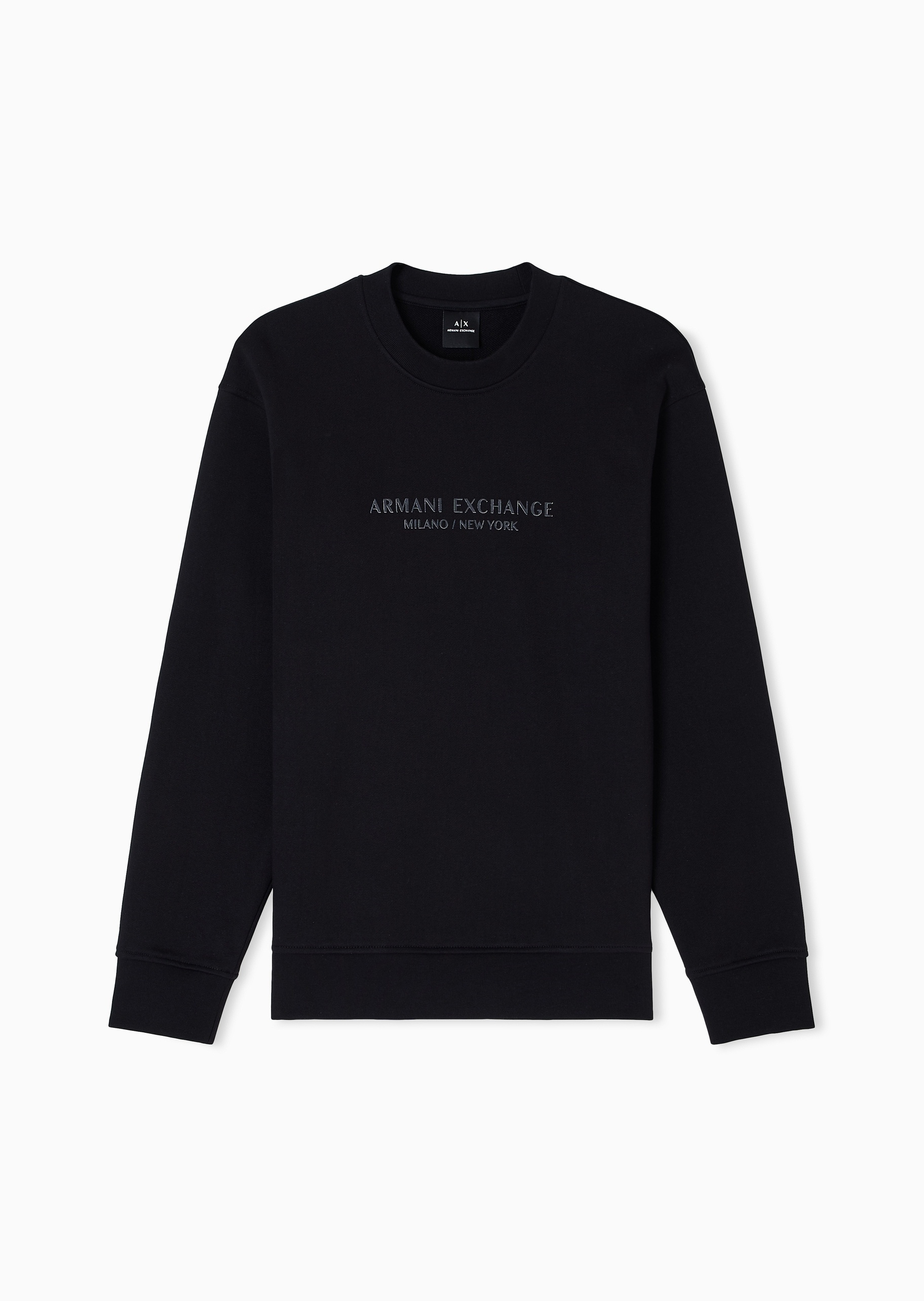 ARMANI EXCHANGE 男士套头宽松重磅运动风印花圆领卫衣