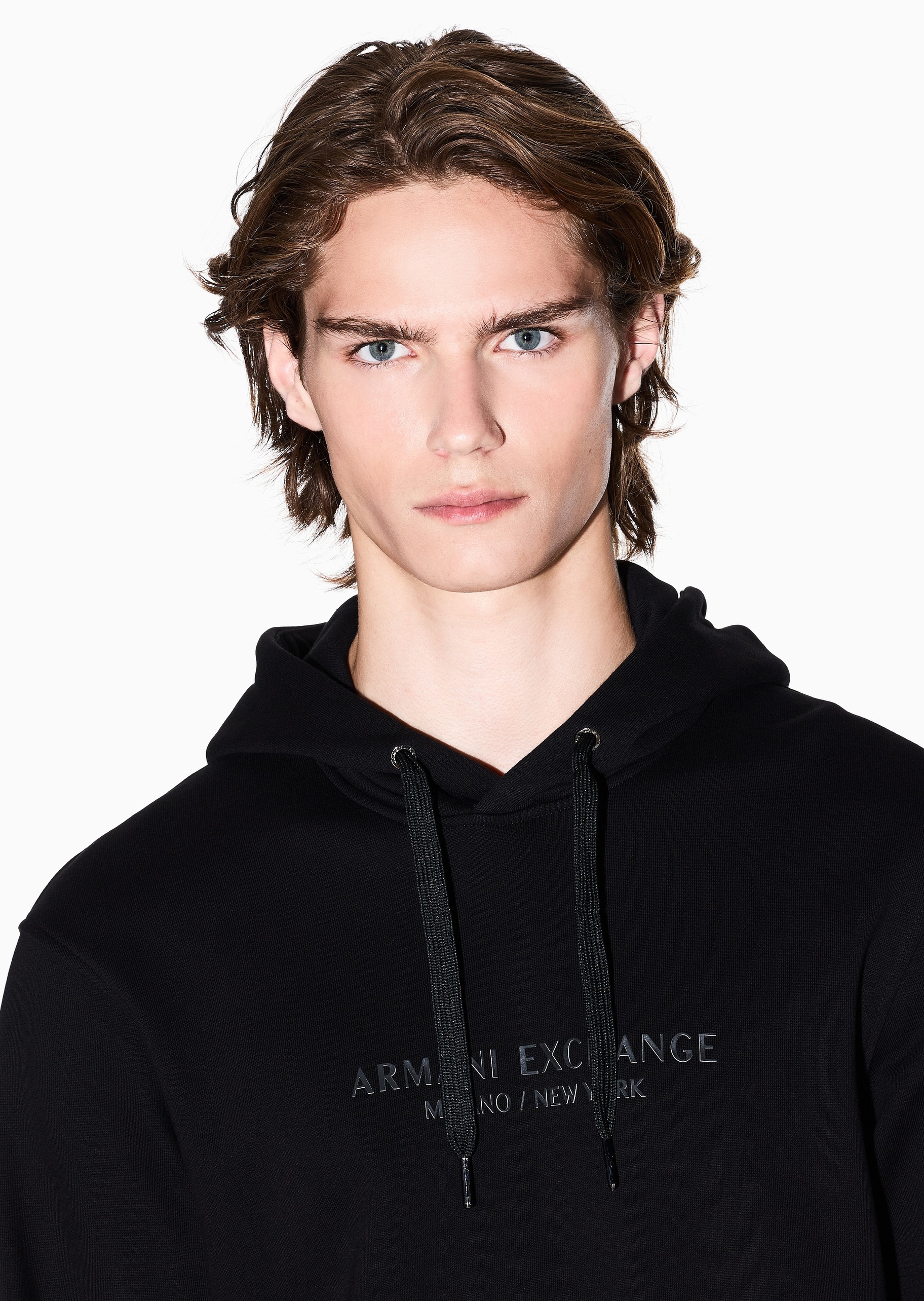 ARMANI EXCHANGE 男士连帽套头宽松印花重磅运动风卫衣