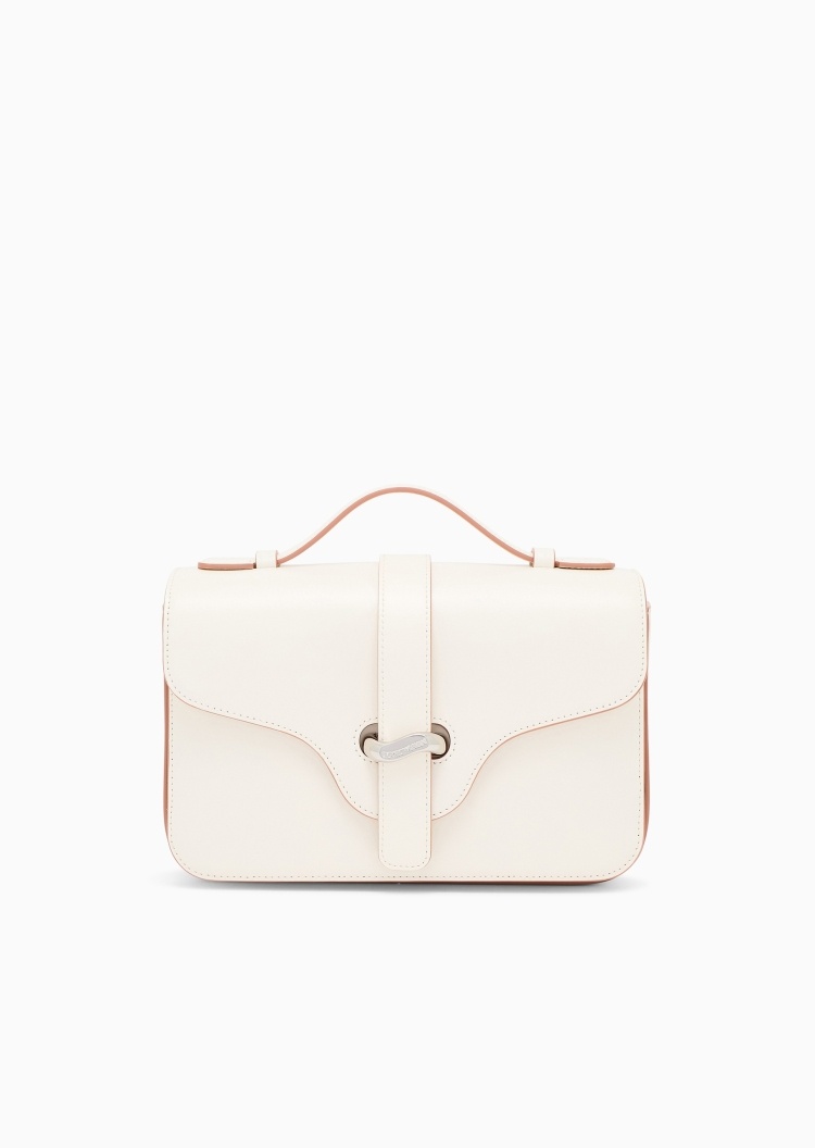 Emporio Armani 女士小号翻盖横款调节肩带单肩斜挎手提包