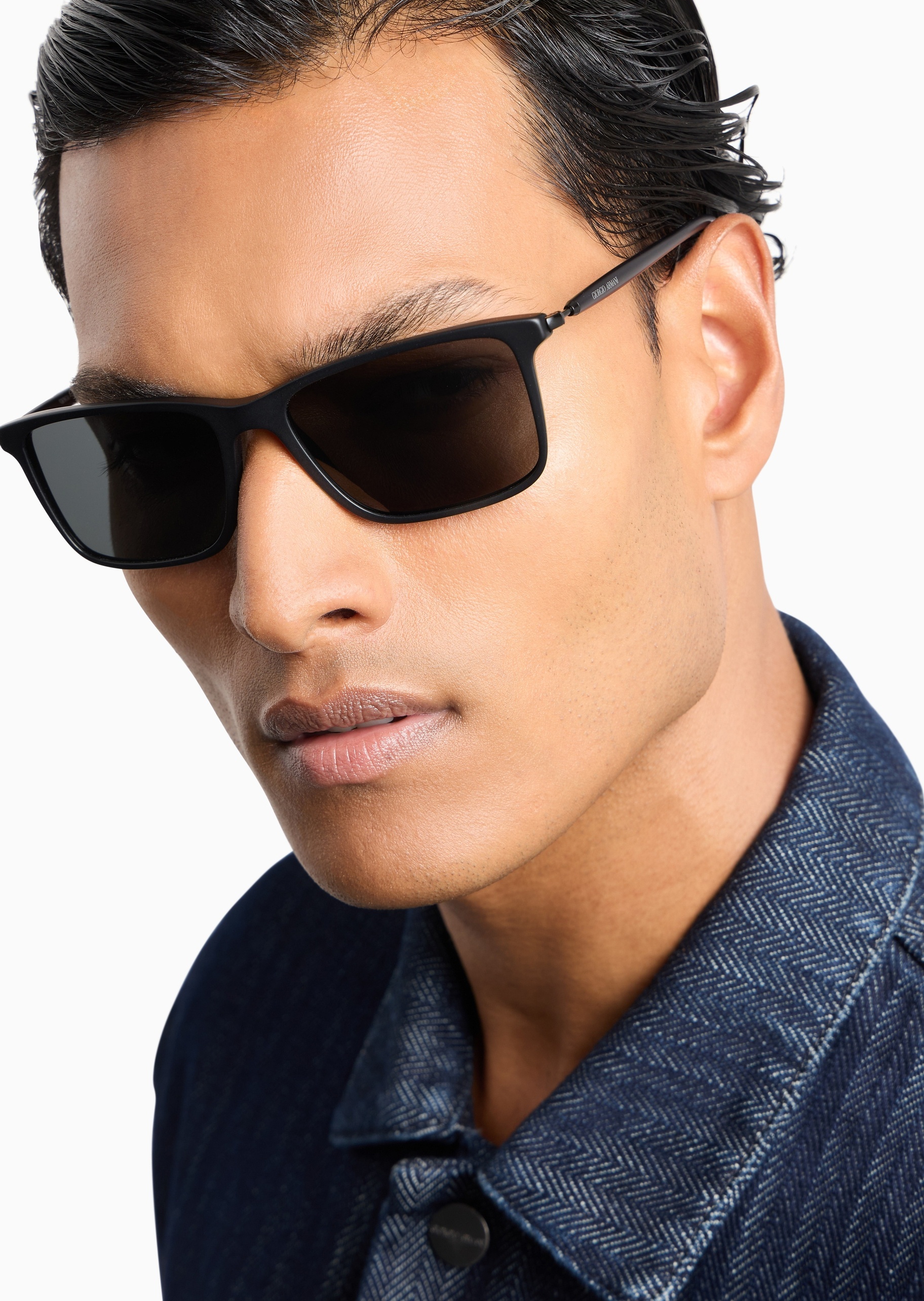 Giorgio Armani 胡歌同款男士矩形一体鼻托都市潮流太阳眼镜
