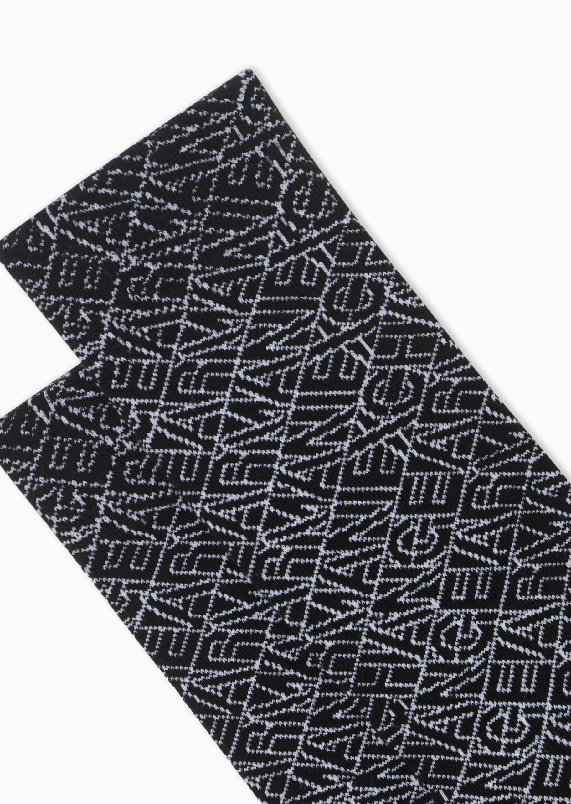 ARMANI EXCHANGE 男士微弹中筒通体LOGO提花袜子