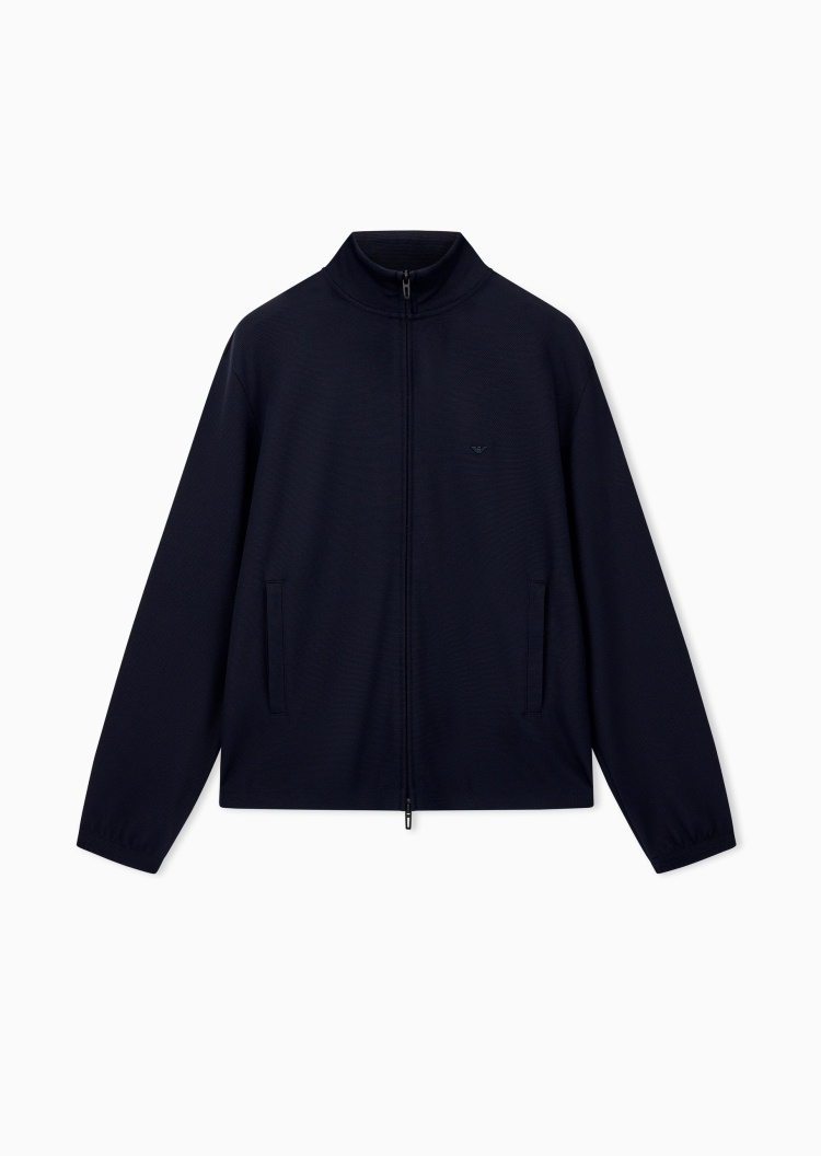 Emporio Armani 男士弹力长袖立领拉链刺绣休闲夹克