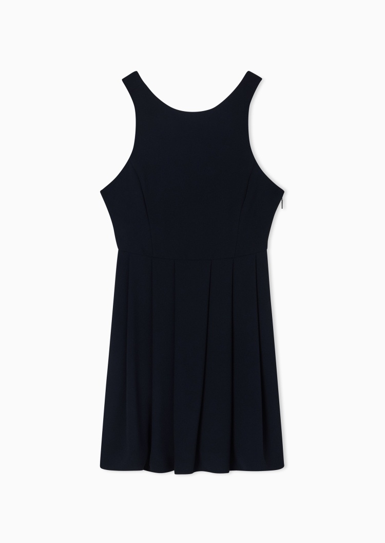 ARMANI EXCHANGE 女士无袖短款圆领纯色优雅连衣裙
