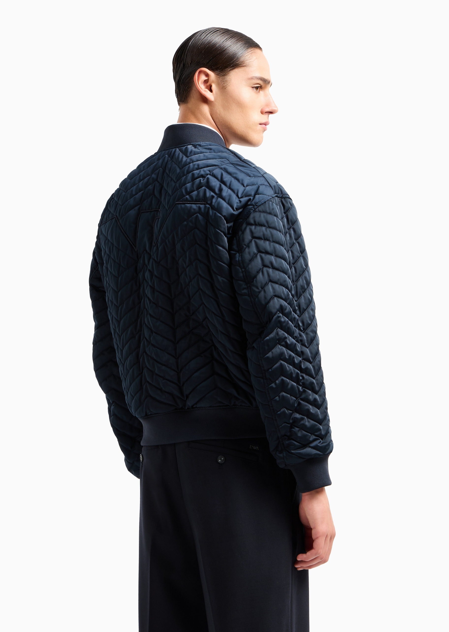 Emporio Armani 男士短款双面穿夹棉棒球服飞行员夹克外套