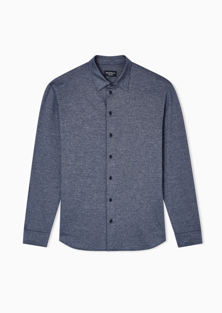 Emporio Armani 男士纯棉轻奢人夫感肌理感西装衬衫