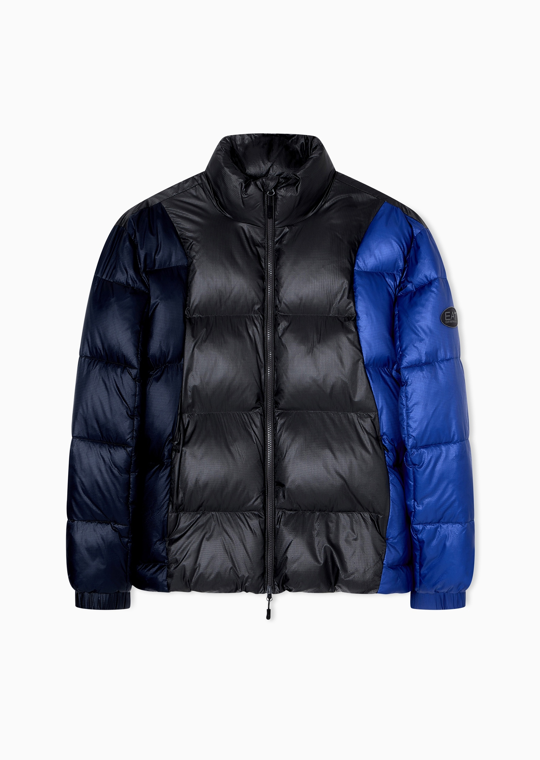 EA7 男士短款加厚长袖立领拉链撞色保暖羽绒服