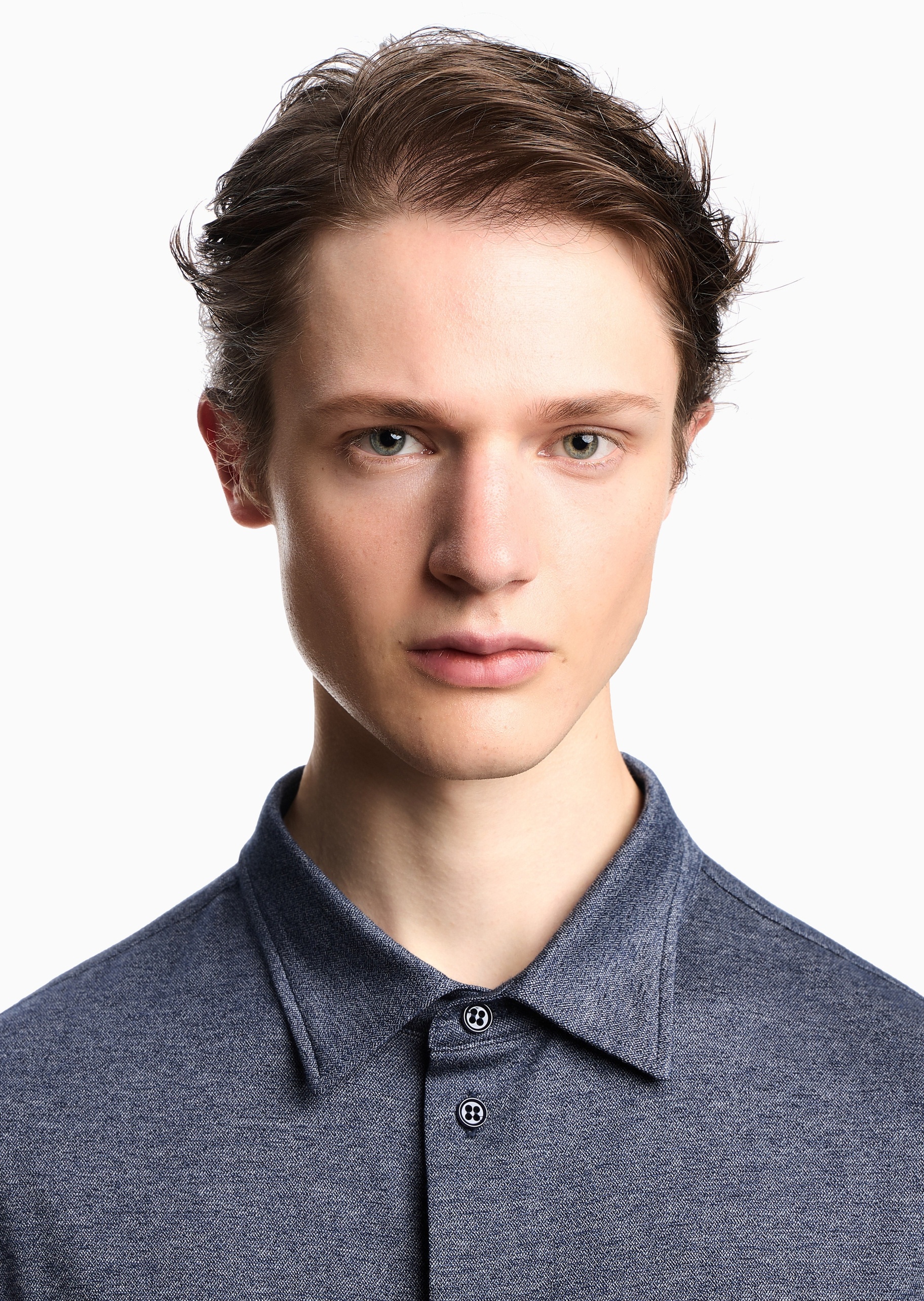 Emporio Armani 男士纯棉轻奢人夫感肌理感西装衬衫