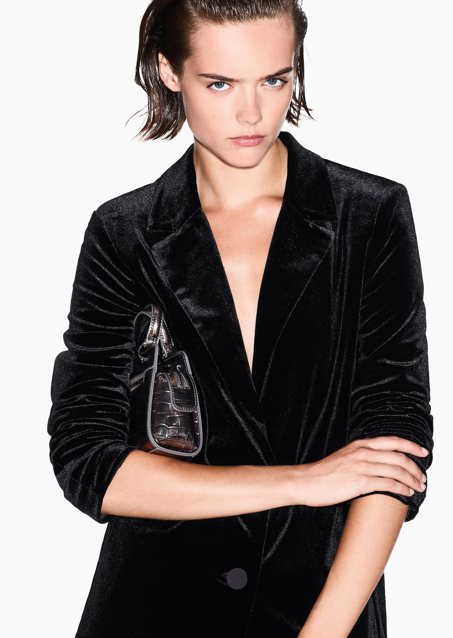 ARMANI EXCHANGE 女士平驳领单排扣休闲西装西服外套