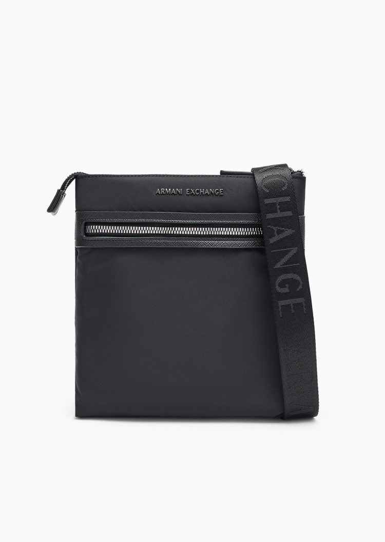 ARMANI EXCHANGE 男士拉链方正商务通勤休闲单肩斜挎邮差包