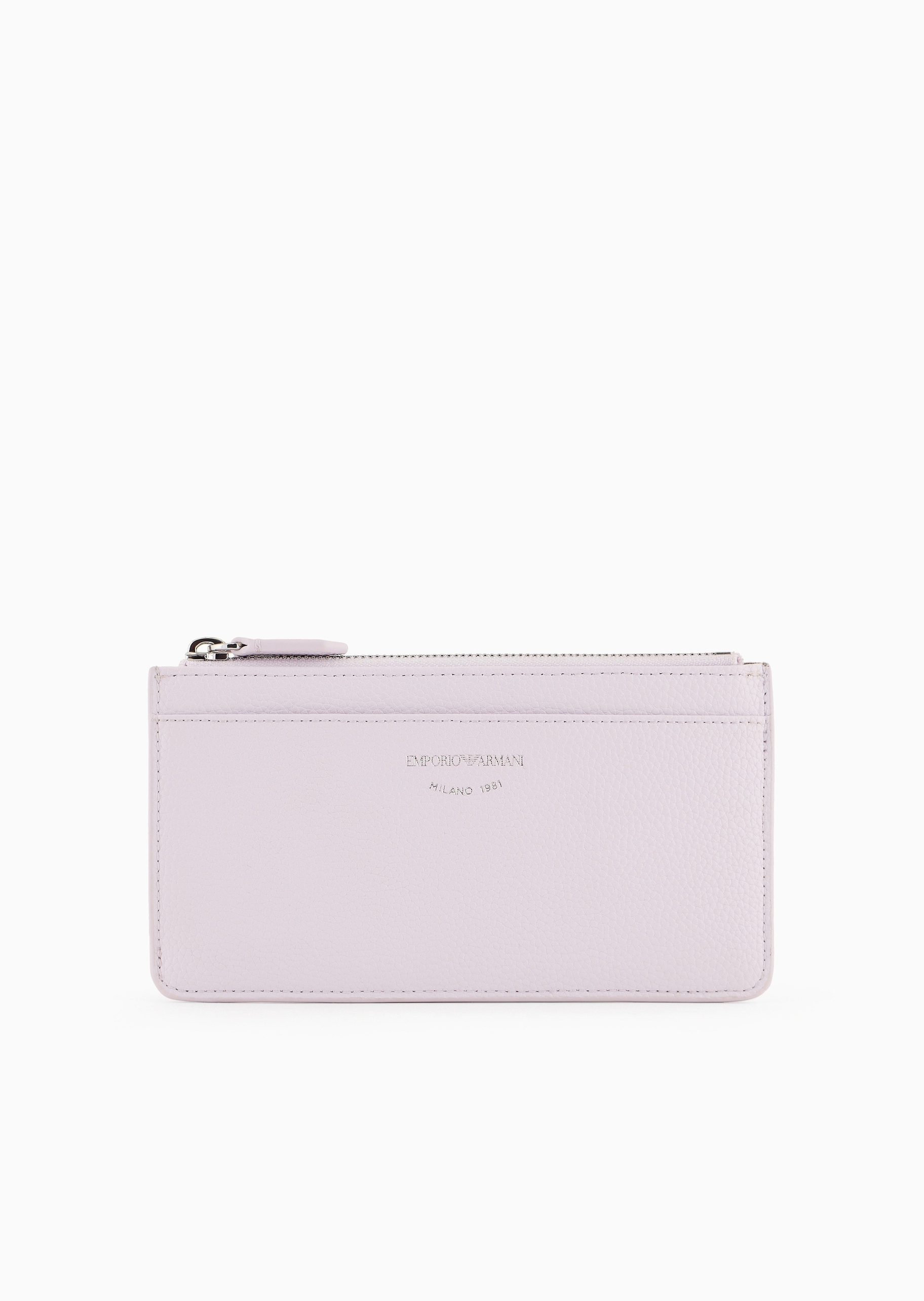 Emporio Armani 女士长款多卡位鹿皮纹纯色手拿卡夹