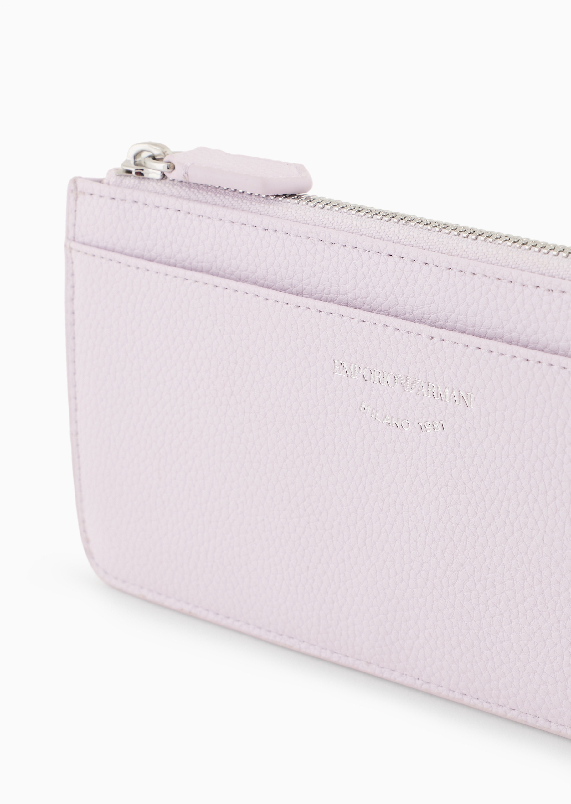 Emporio Armani 女士长款多卡位鹿皮纹纯色手拿卡夹