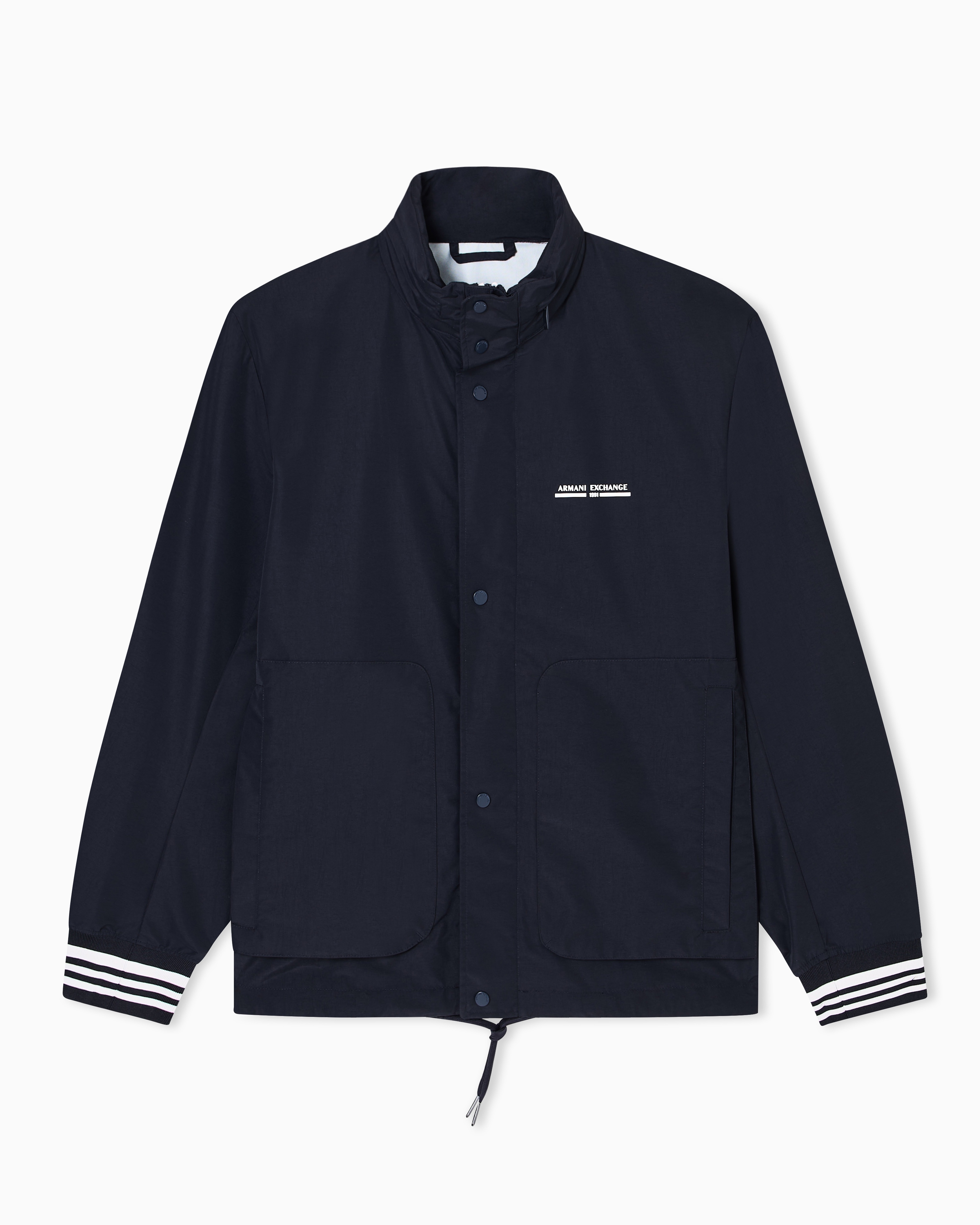 ARMANI EXCHANGE 男士立领宽松休闲教练夹克运动外套