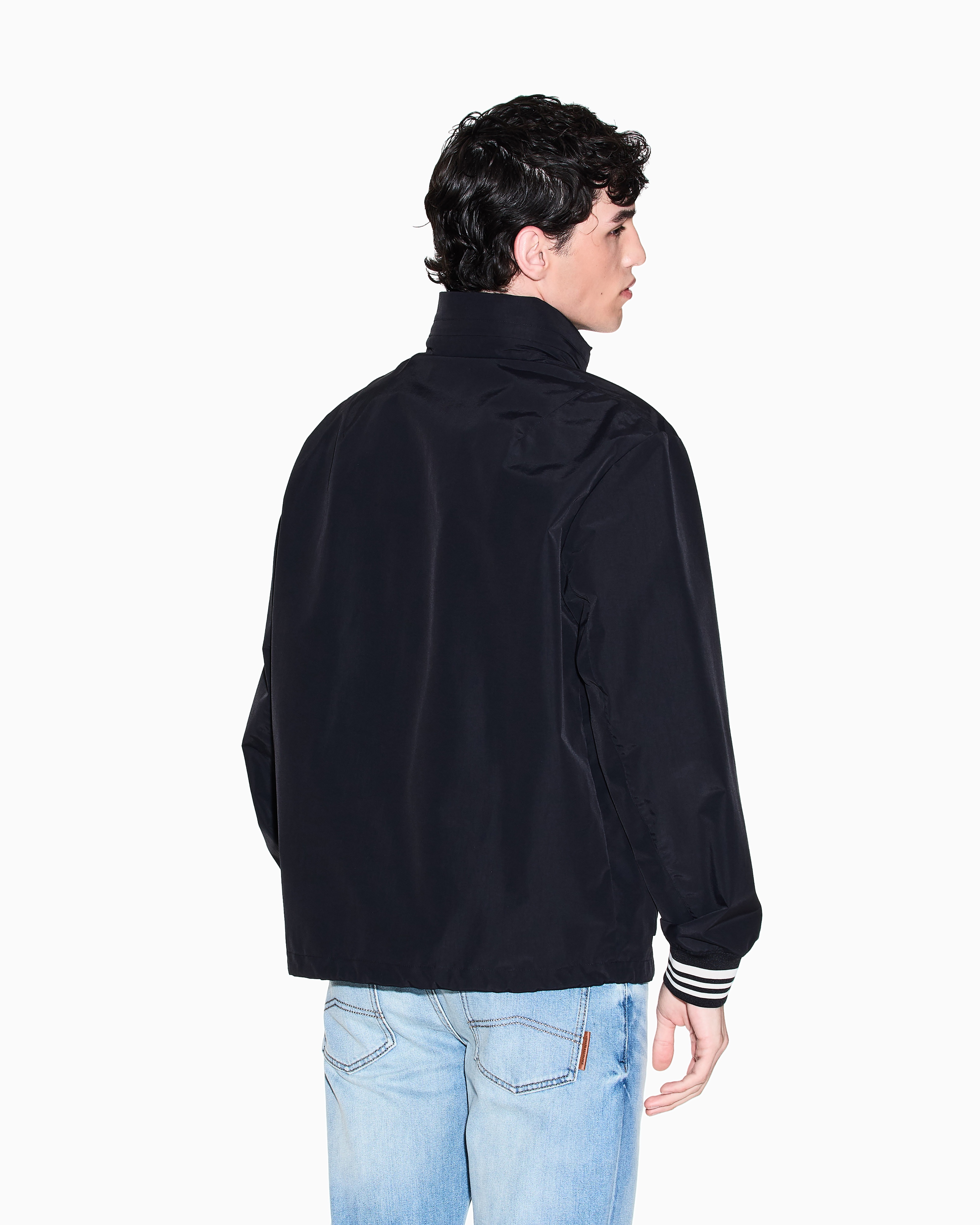 ARMANI EXCHANGE 男士立领宽松休闲教练夹克运动外套