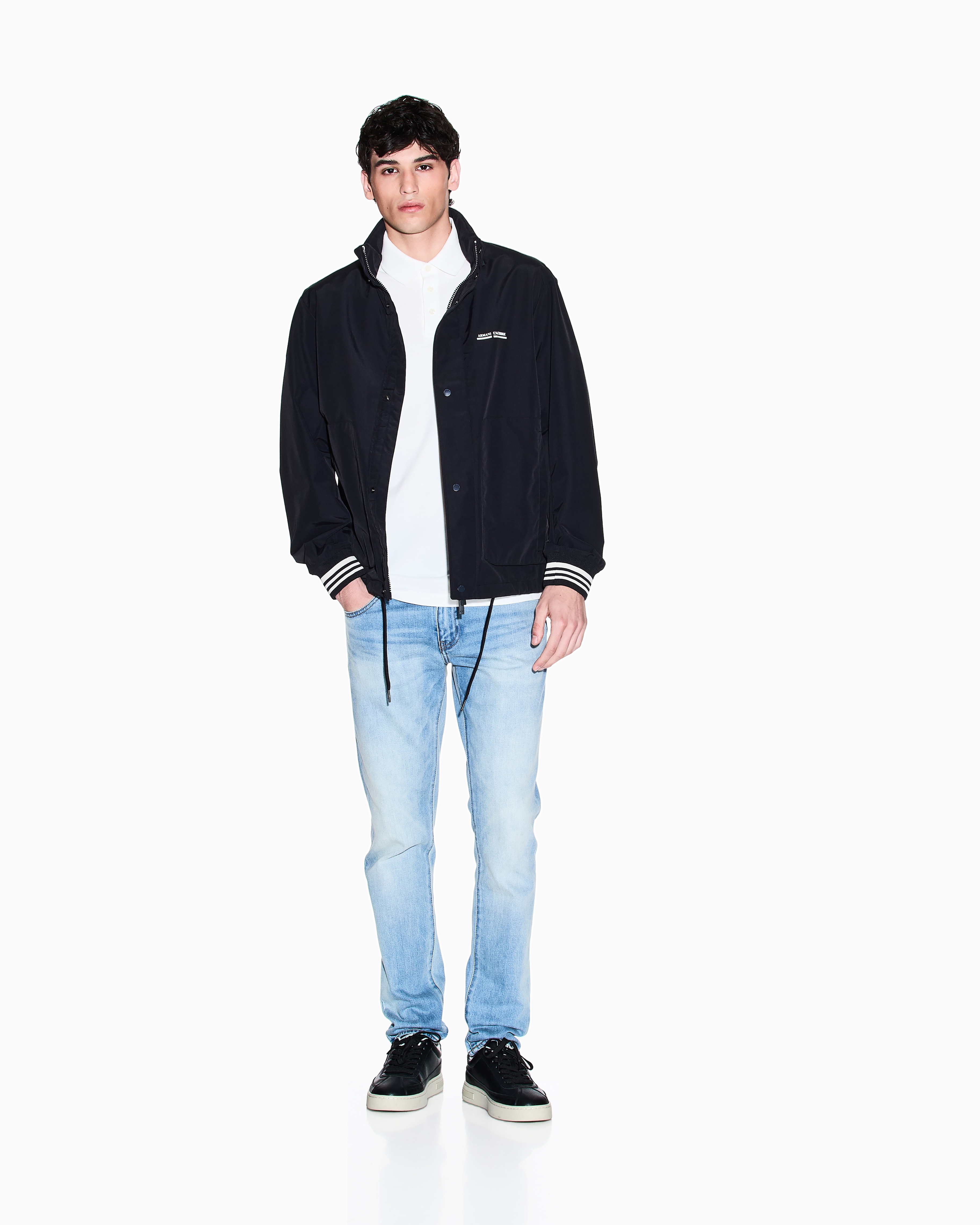 ARMANI EXCHANGE 男士立领宽松休闲教练夹克运动外套