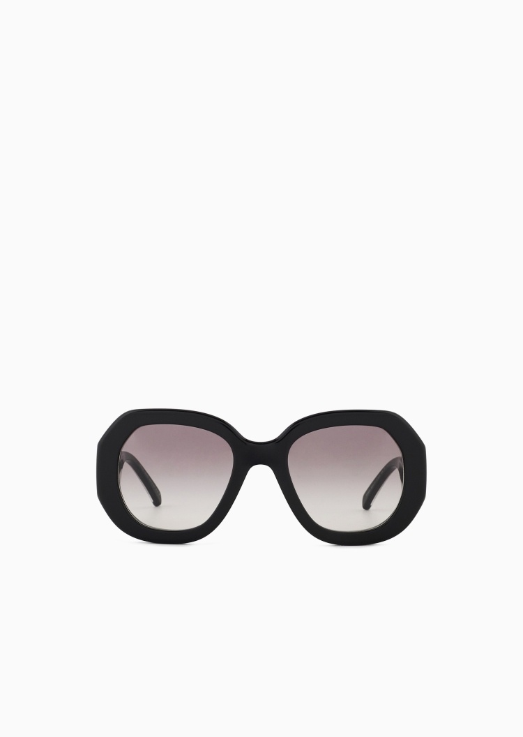 Giorgio Armani 女士方形粗框波浪镜腿遮阳太阳眼镜