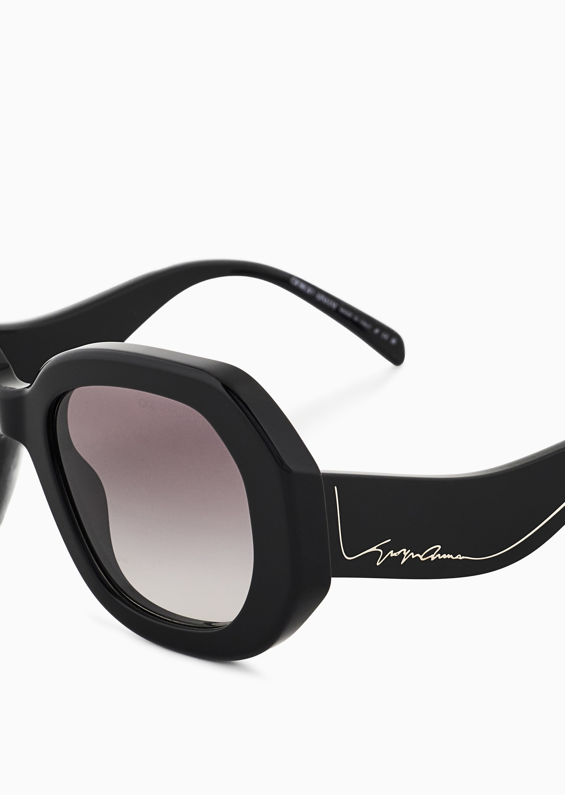 Giorgio Armani 女士方形粗框波浪镜腿遮阳太阳眼镜