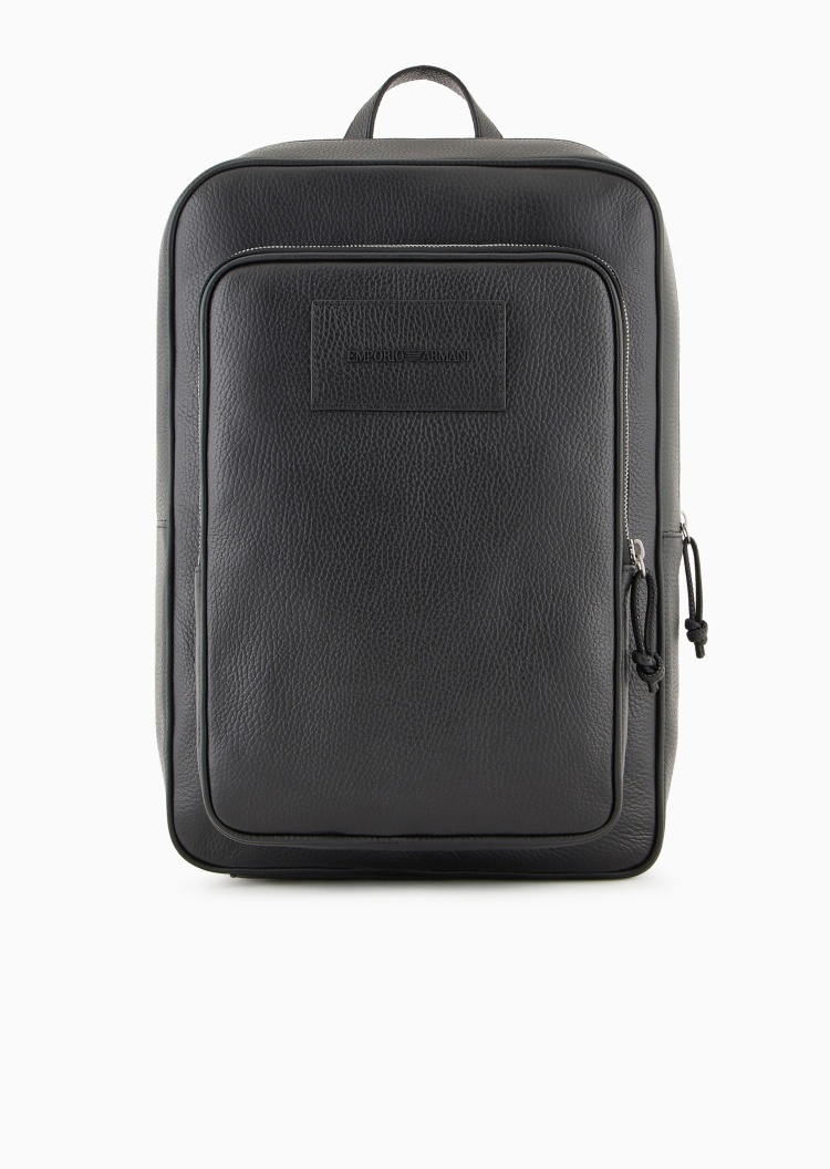 Emporio Armani 男士荔枝纹商务休闲通勤双肩公文包