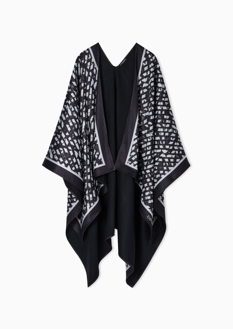 Emporio Armani 女士无扣开襟撞色优雅时尚休闲披肩