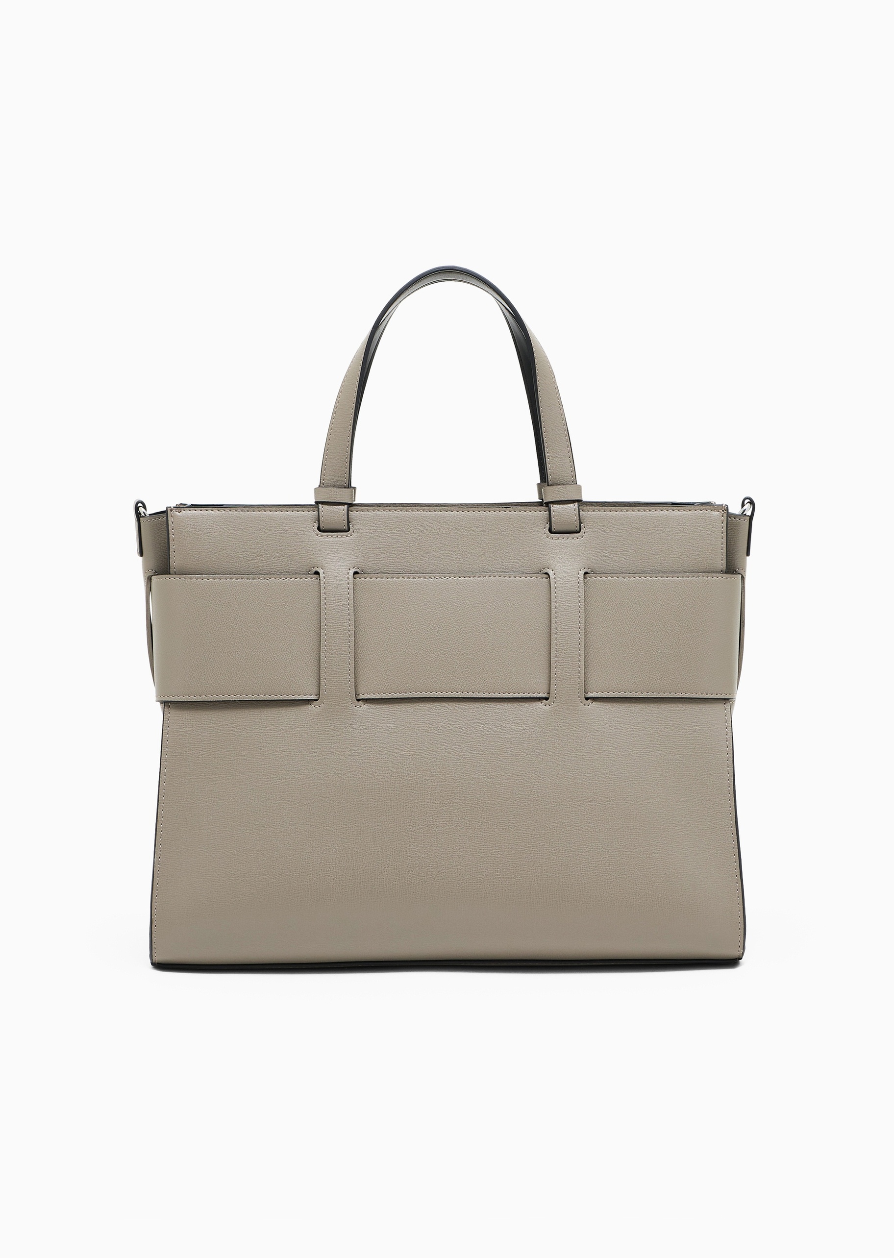 ARMANI EXCHANGE 女士中号拉链可拆肩带宽饰带手提斜挎托特包