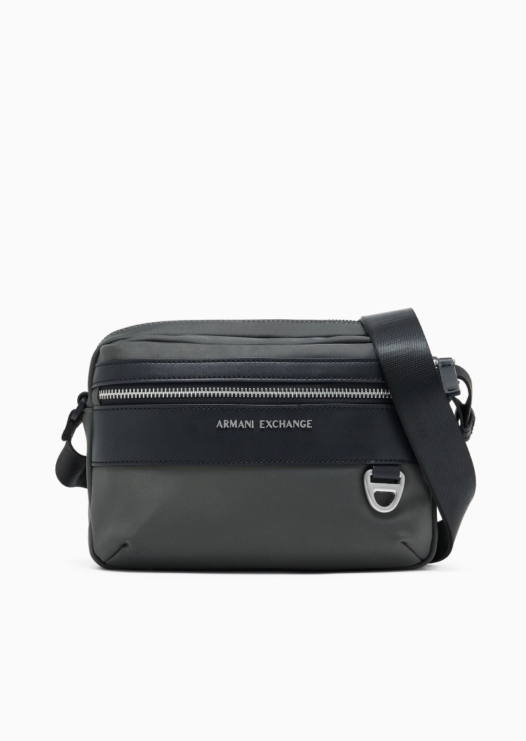ARMANI EXCHANGE 男士拉链长方形可调节单肩斜挎邮差包