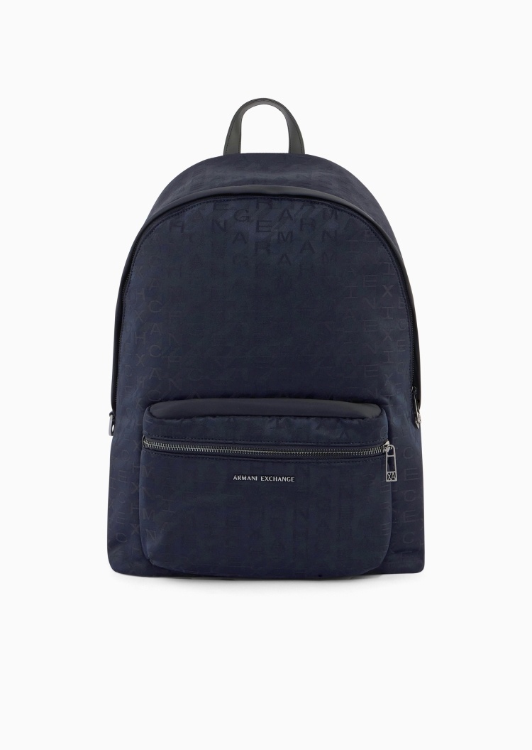 ARMANI EXCHANGE 男士拉链可调节满印休闲通勤手提双肩包