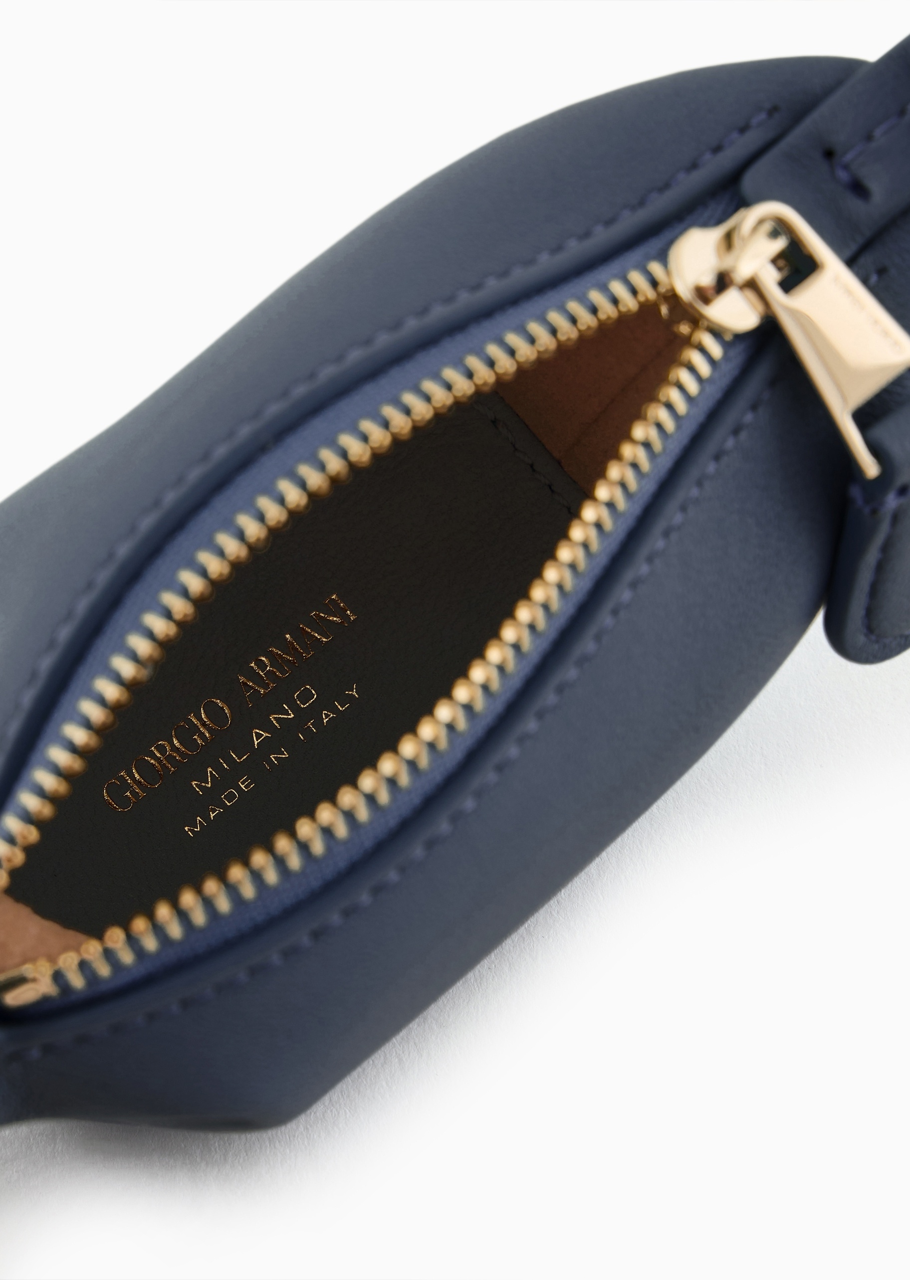 Giorgio Armani 女士羊皮革拉链经典LOGO手提迷你包